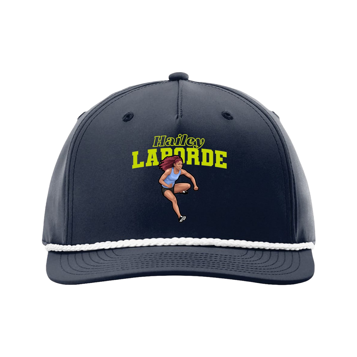 Five-Panel Classic Rope Cap — Name Arch in Navy