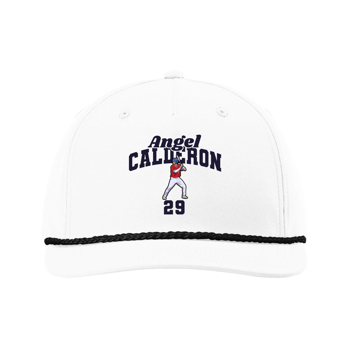Five-Panel Classic Rope Cap — Signature Arch in White
