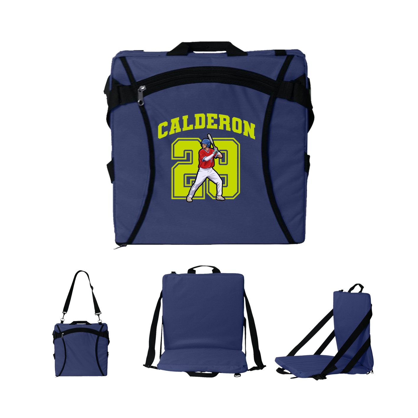 Folding Stadium Seat — Number in Navy