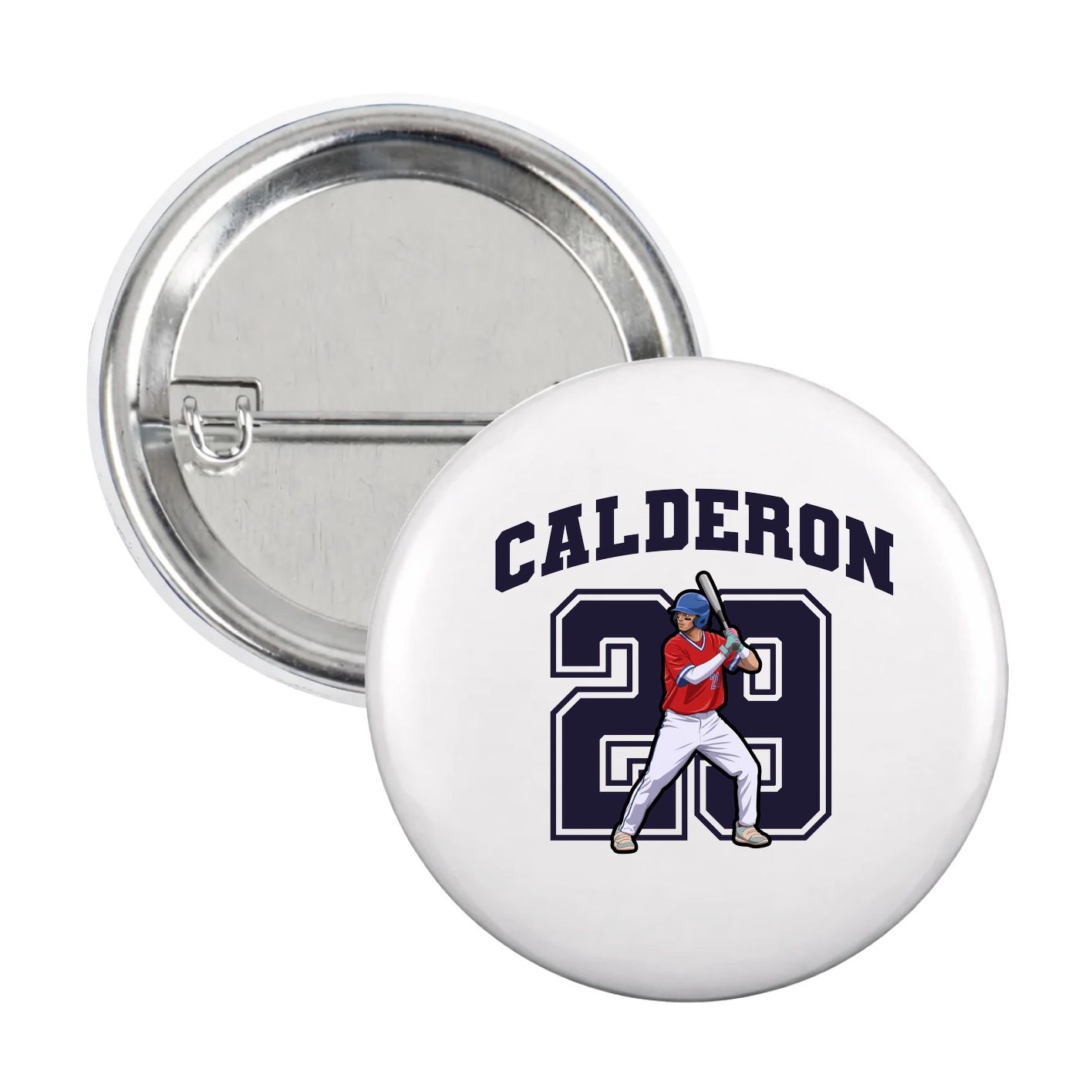 Game Day Button — Number in White
