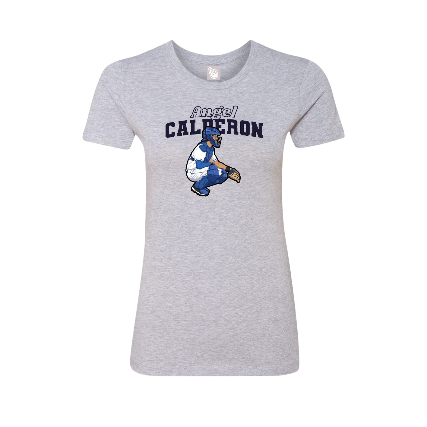 Fitted Women's Tee — Name Arch in Grey