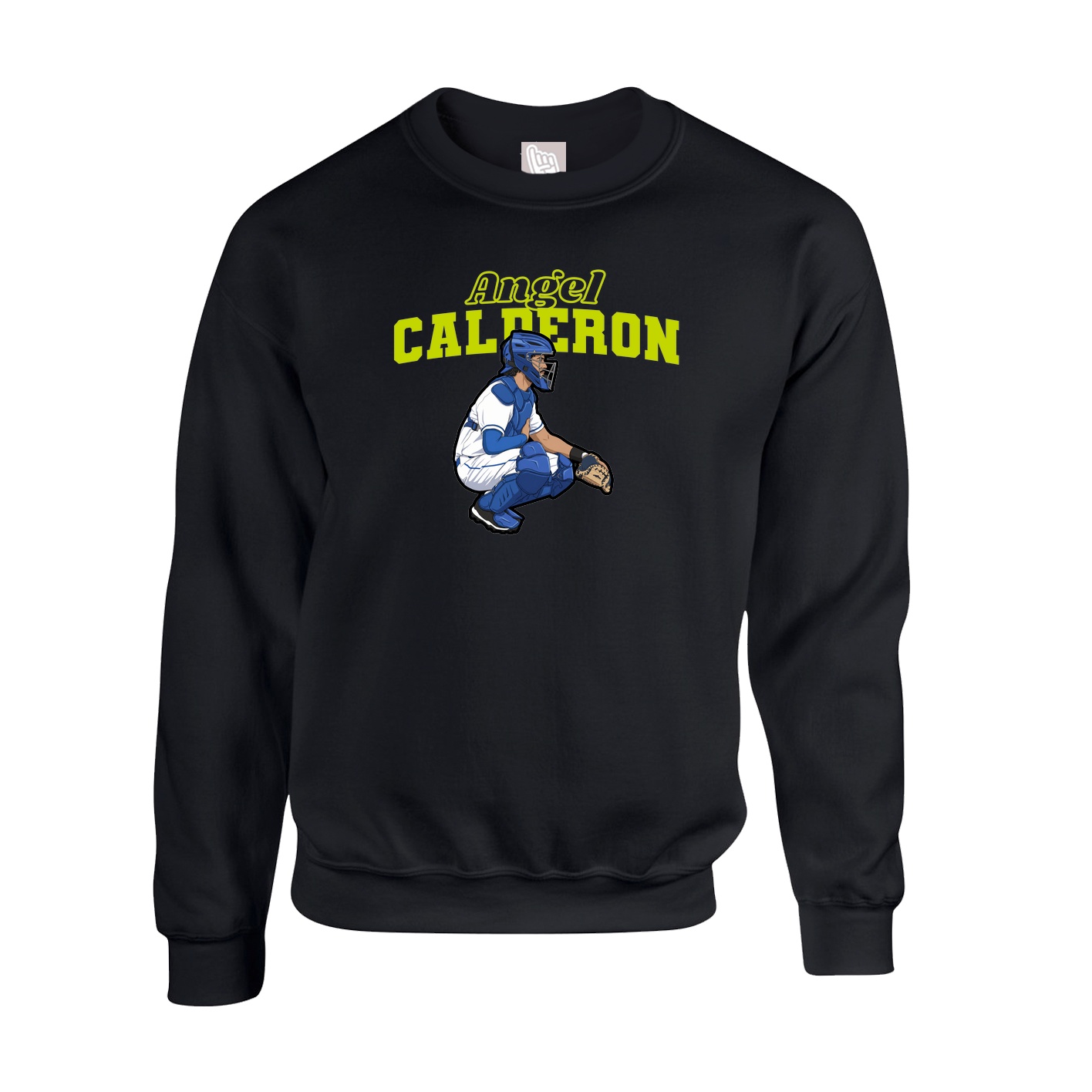 Fleece Crew — Name Arch in Black