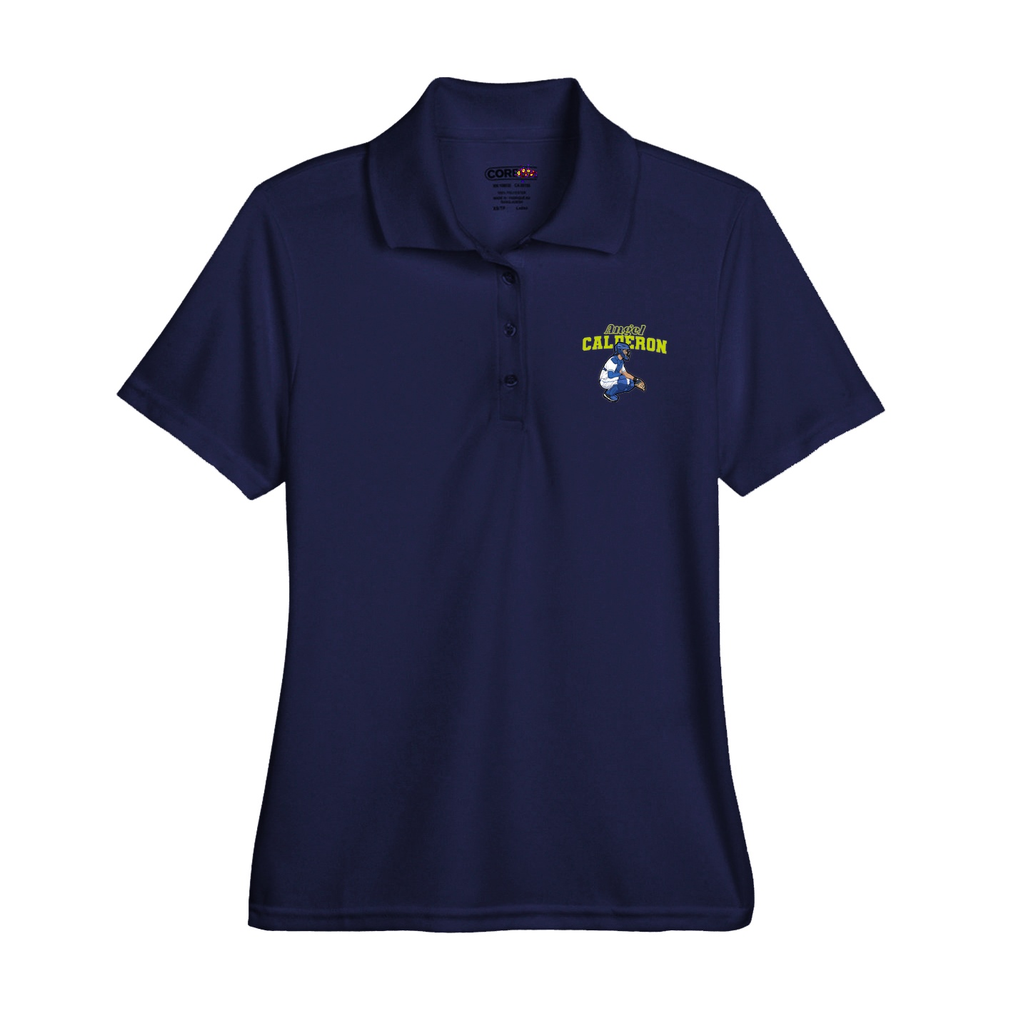 Womens Performance Polo — Name Arch in Navy