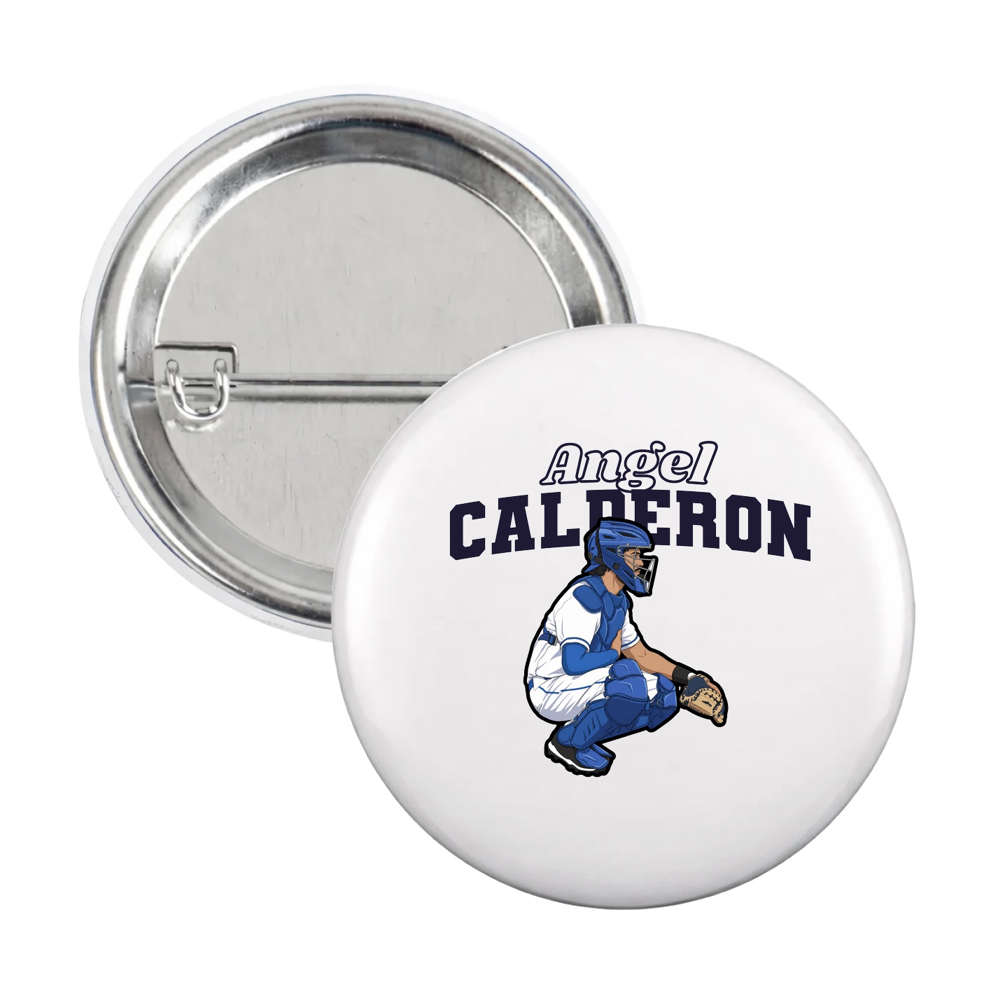 Game Day Button — Name Arch in White