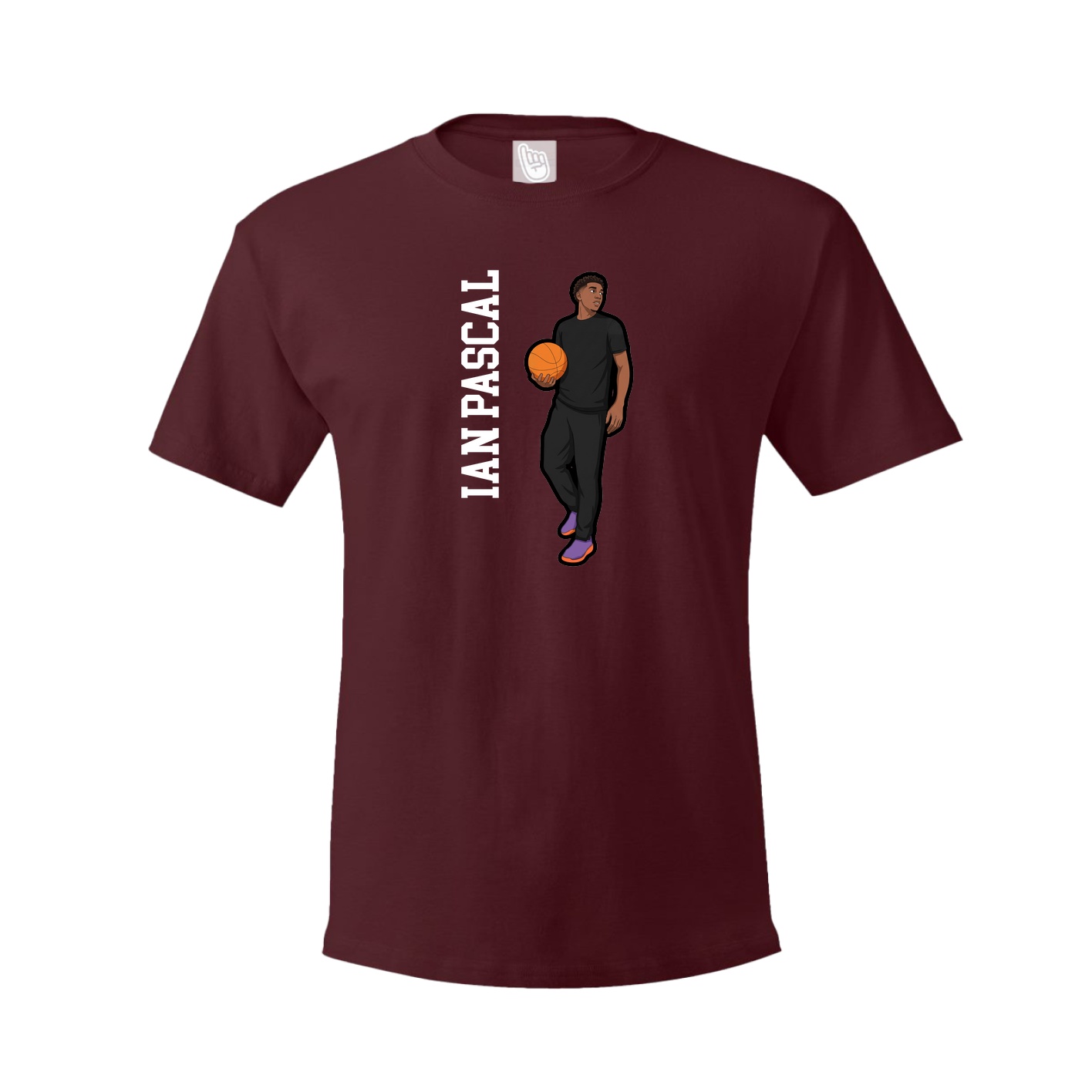 Tee — Name Vertical in Maroon