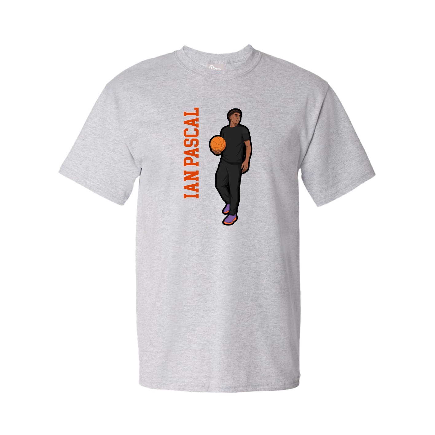 Youth Tee — Name Vertical in Grey