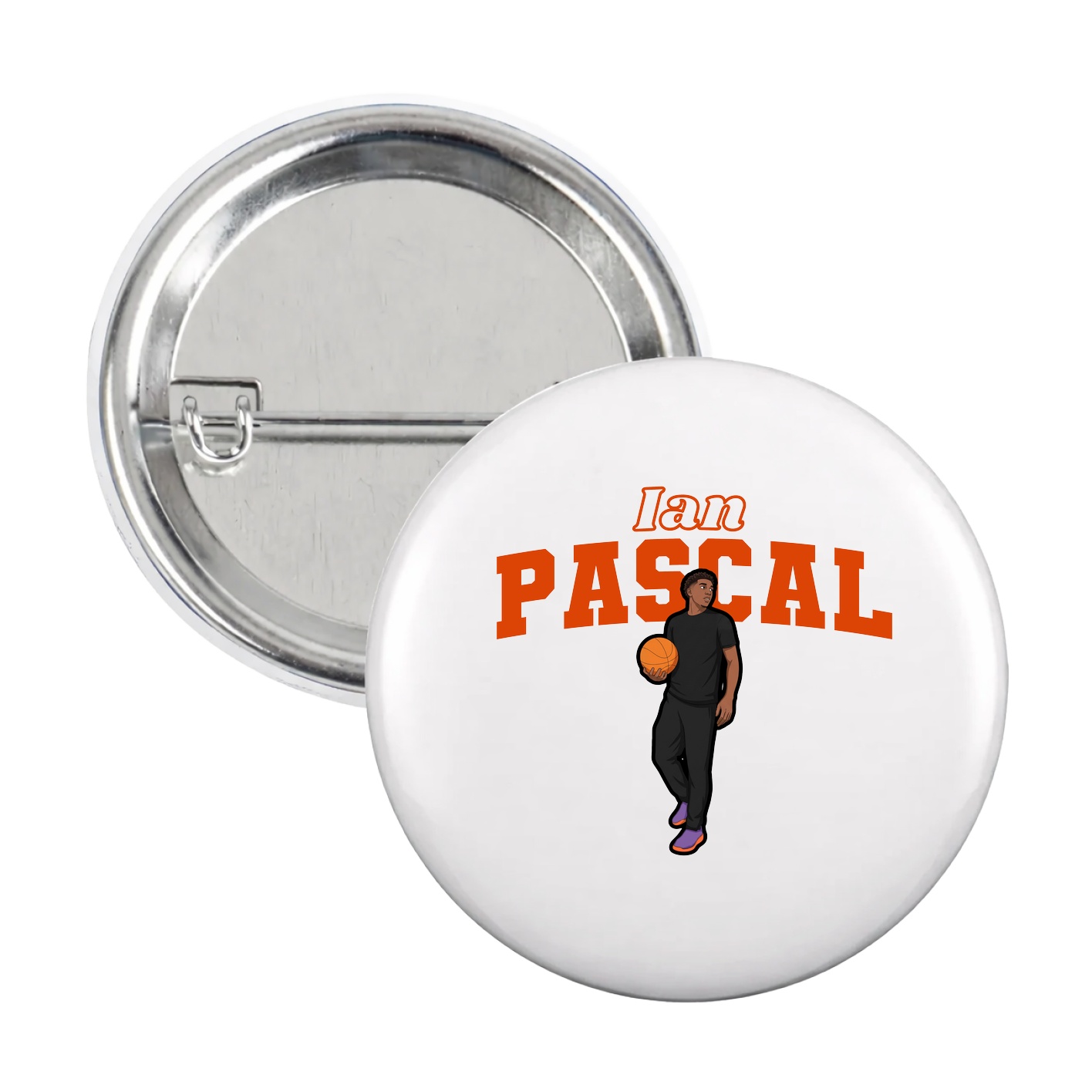 Game Day Button — Name Arch in White