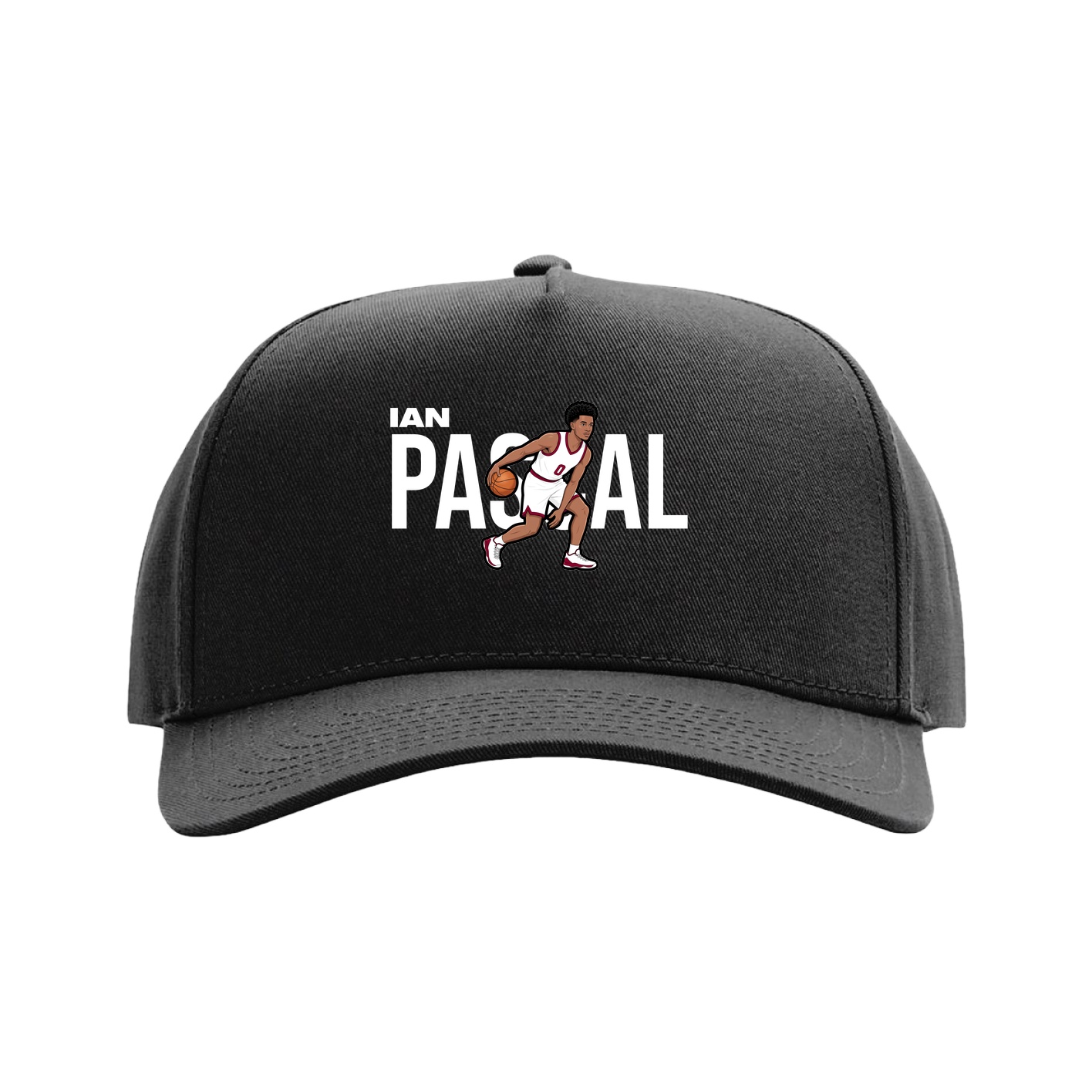 Full Fabric Five-Panel Champ Cap — Player Name in Black