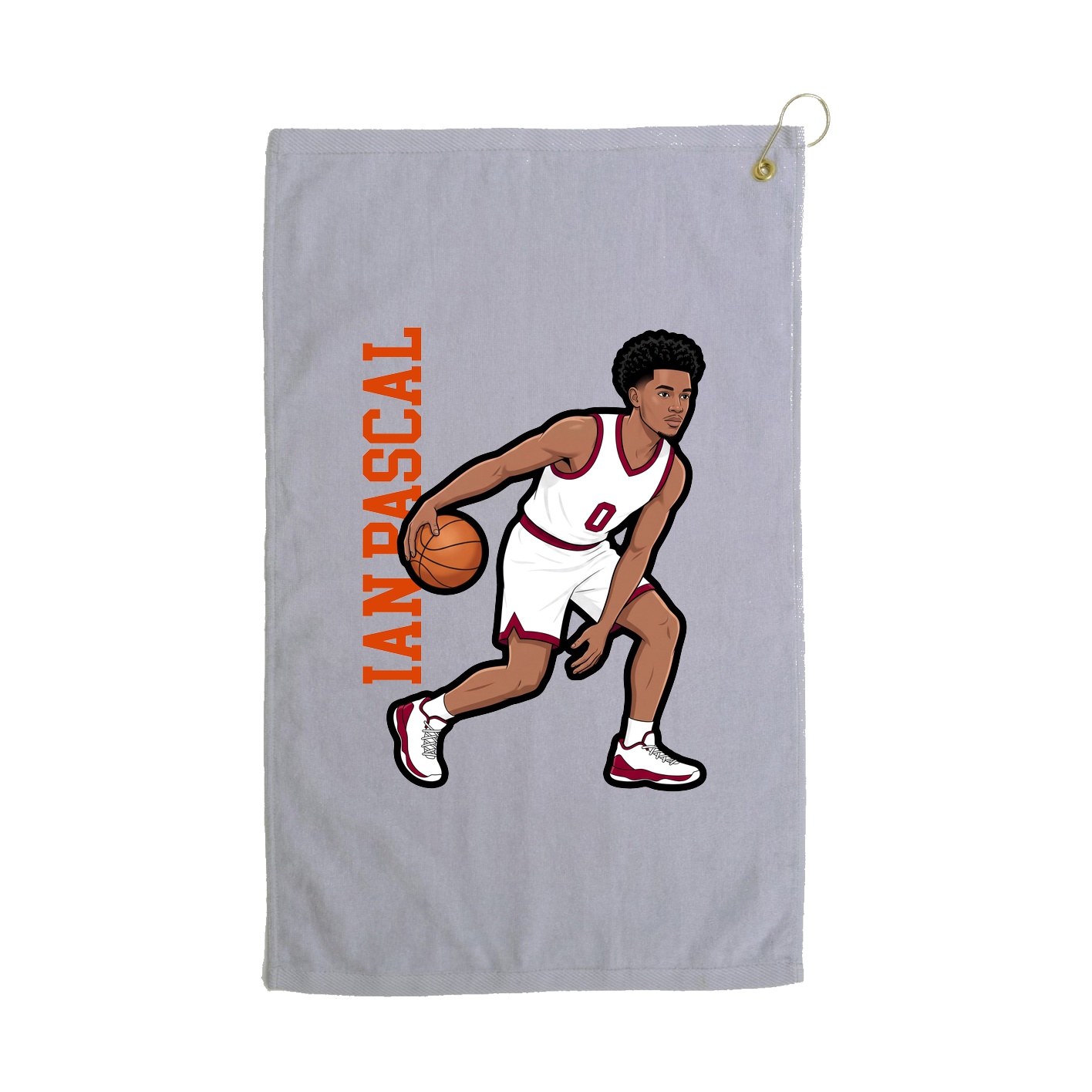 Golf Towel — Name Vertical in Grey