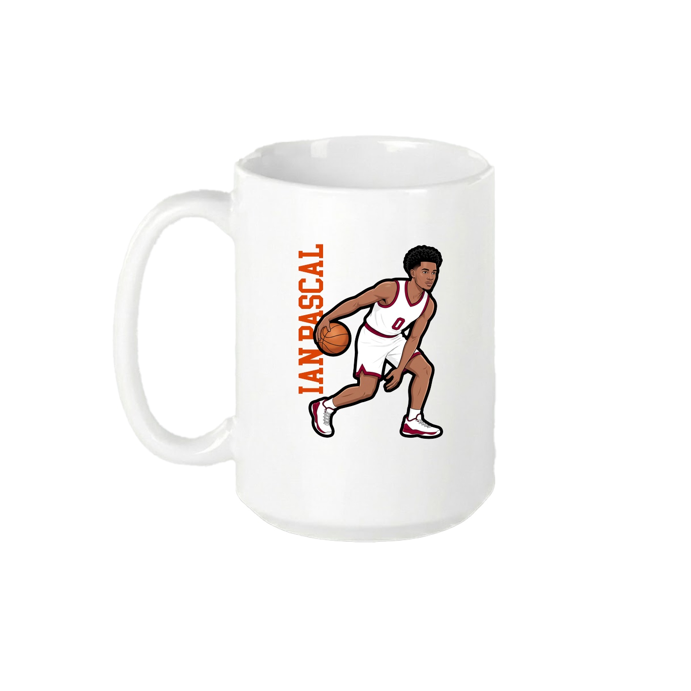 15oz Coffee Mug — Name Vertical in White