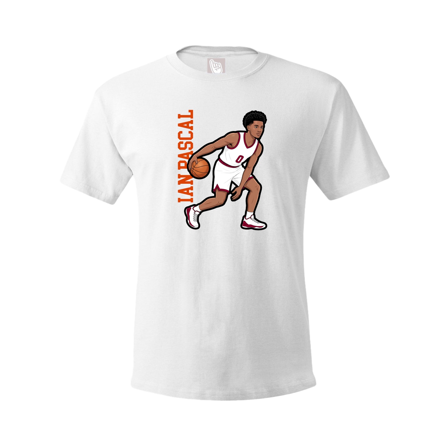Youth Tee — Name Vertical in White