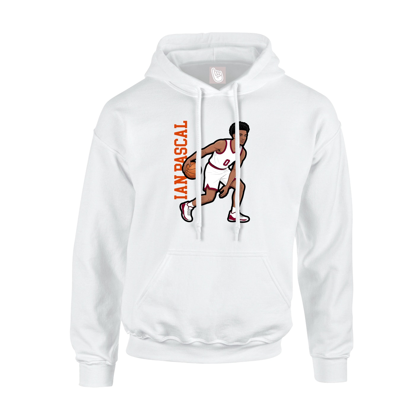 Youth Hoodie — Name Vertical in White