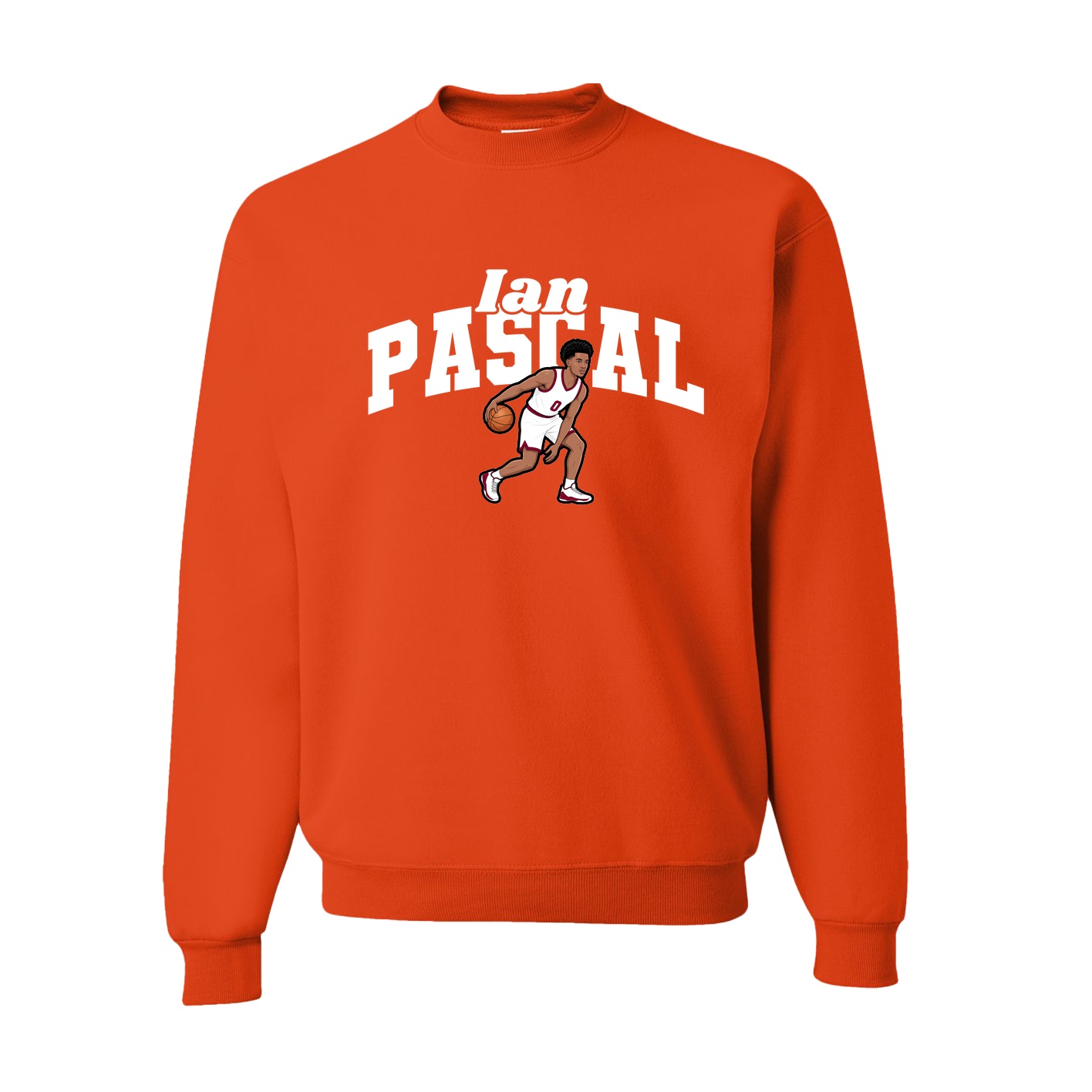 Fleece Crew — Signature Arch in Orange