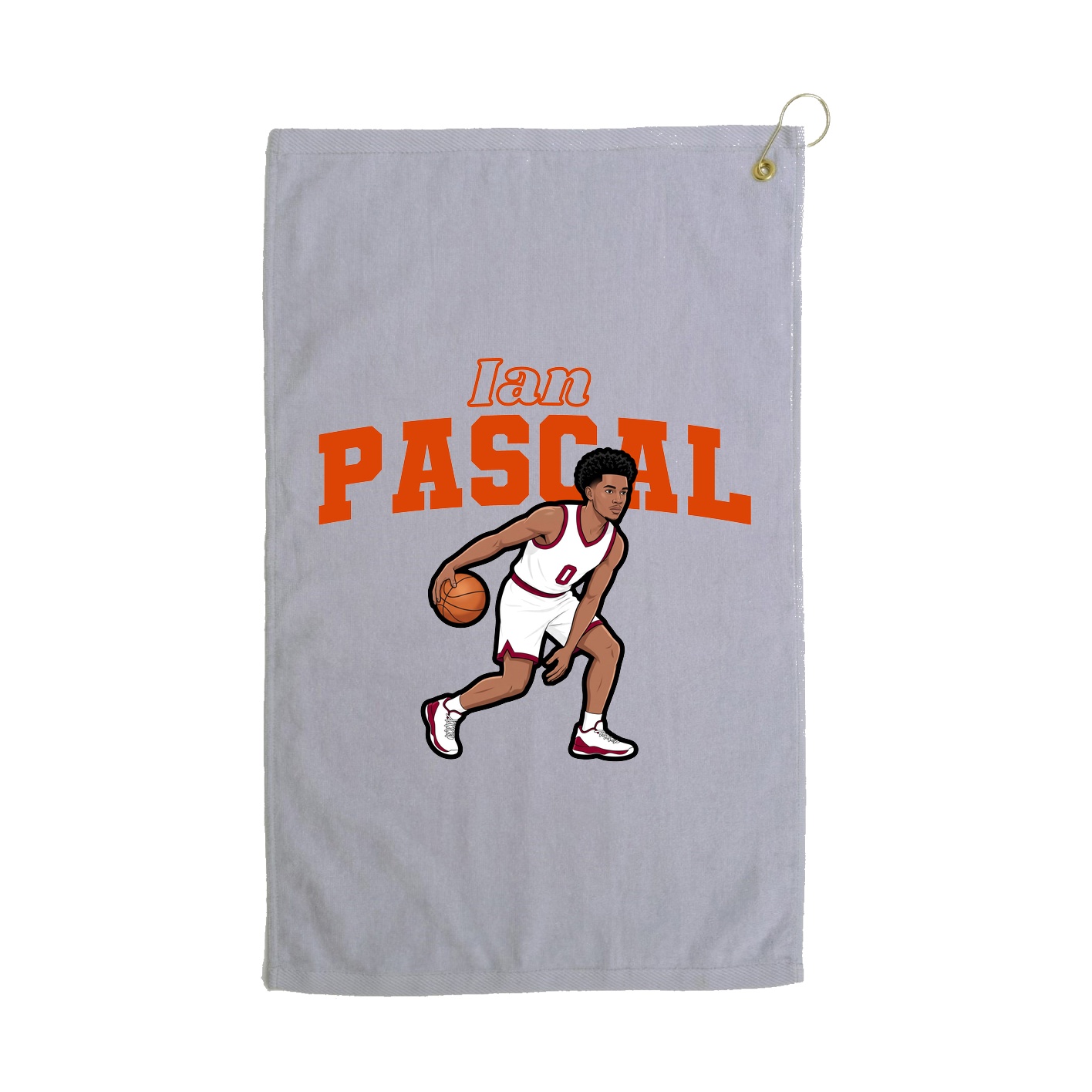 Golf Towel — Name Arch in Grey