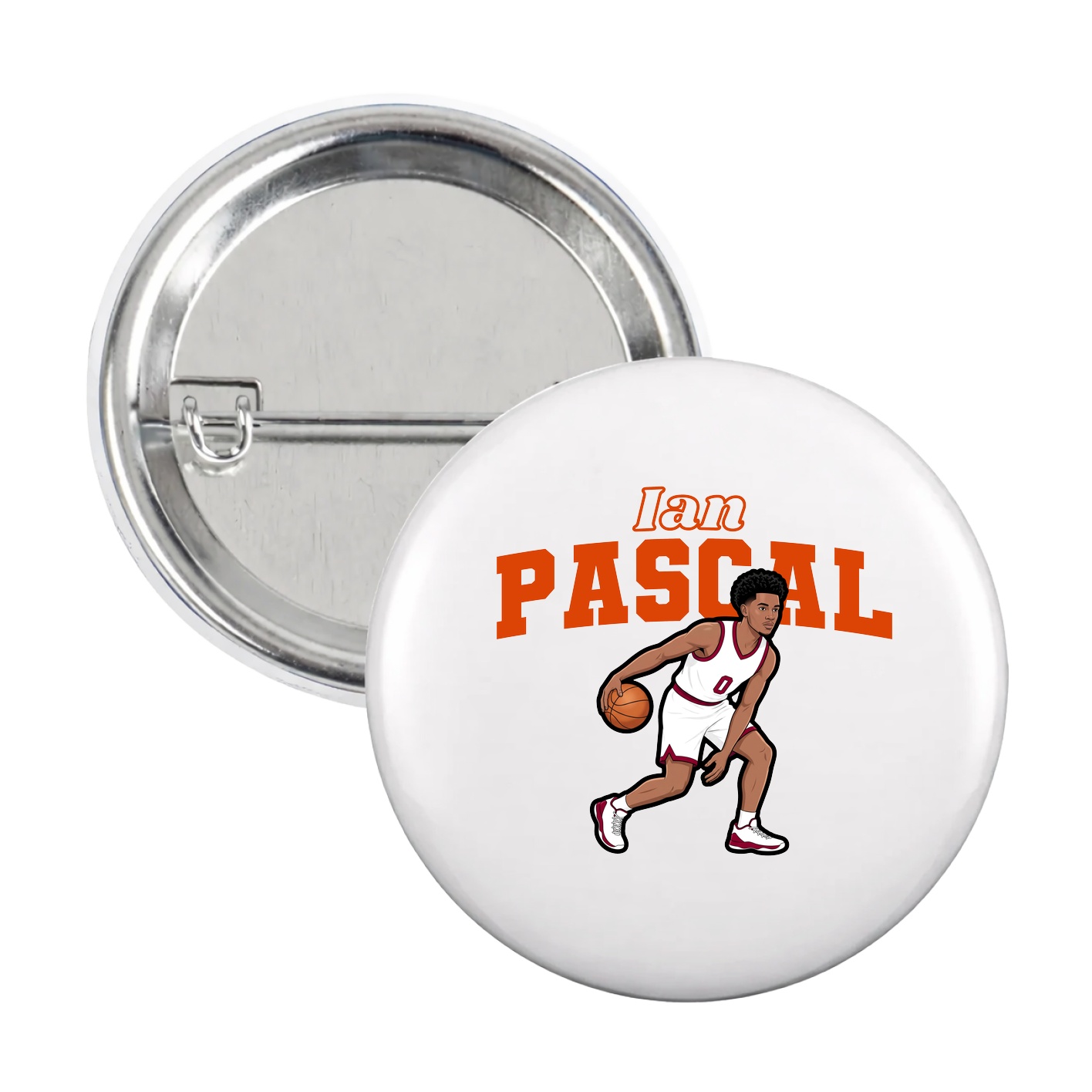 Game Day Button — Name Arch in White