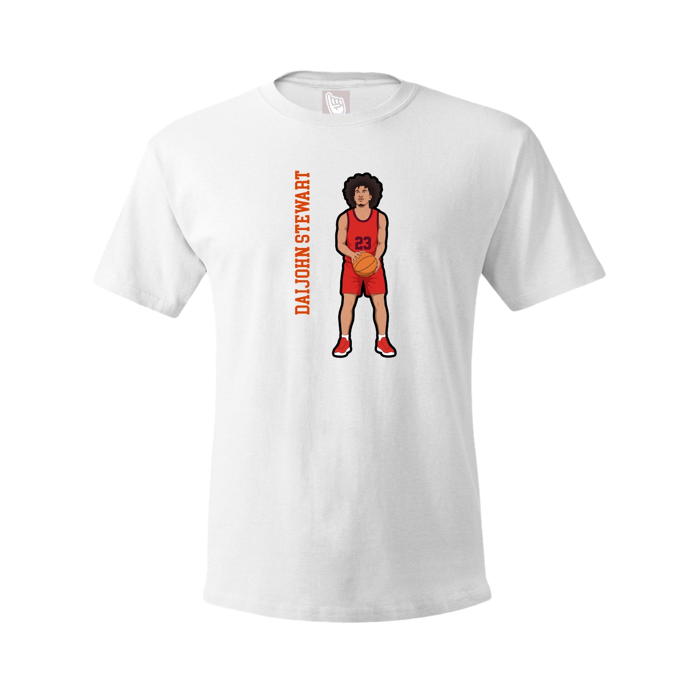 Tee — Name Vertical in White