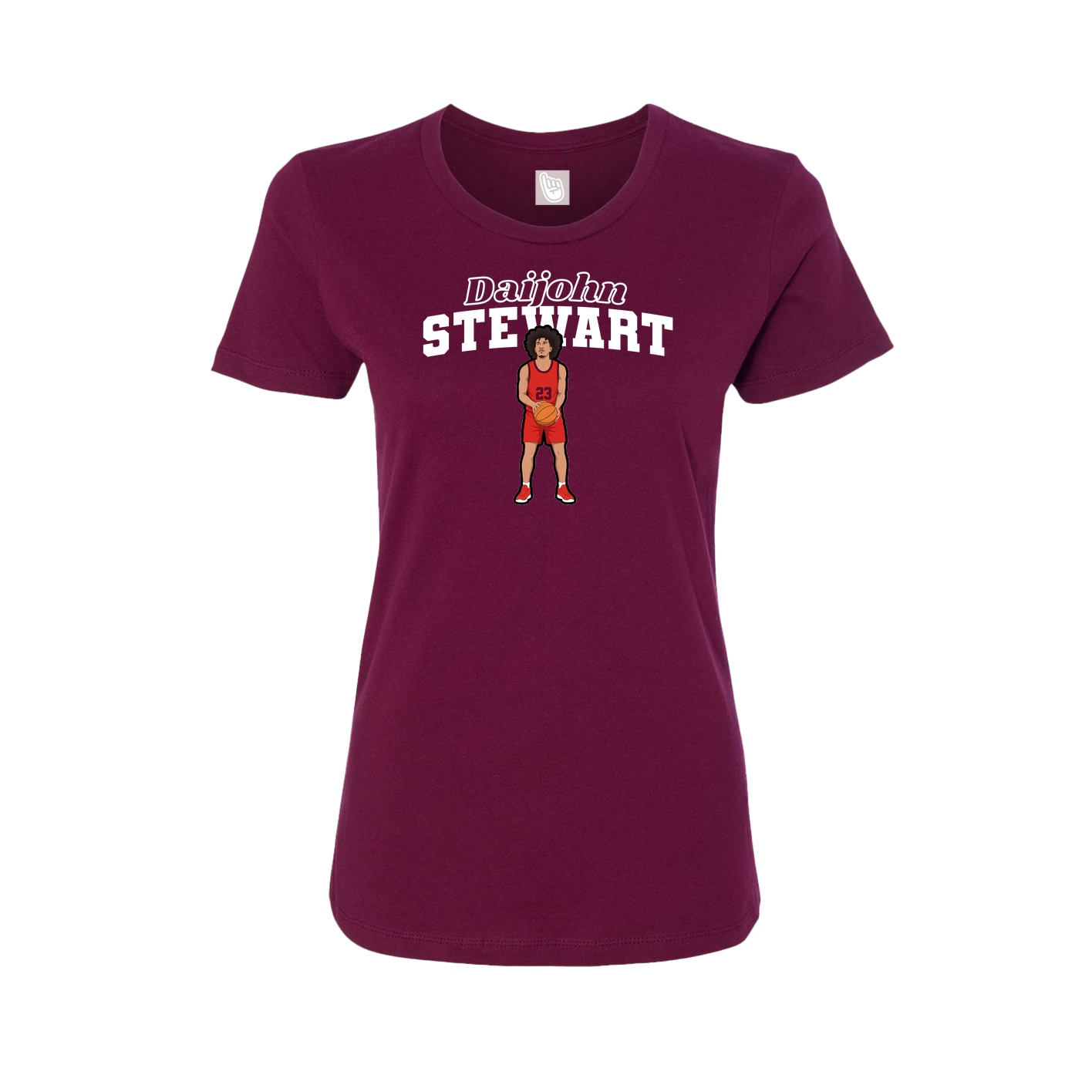 Fitted Women's Tee — Name Arch in Maroon