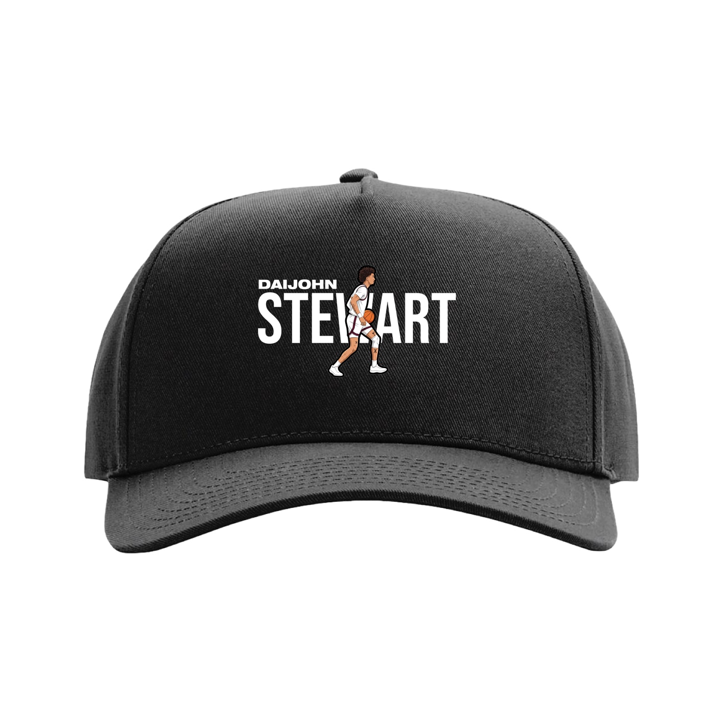 Full Fabric Five-Panel Champ Cap — Player Name in Black