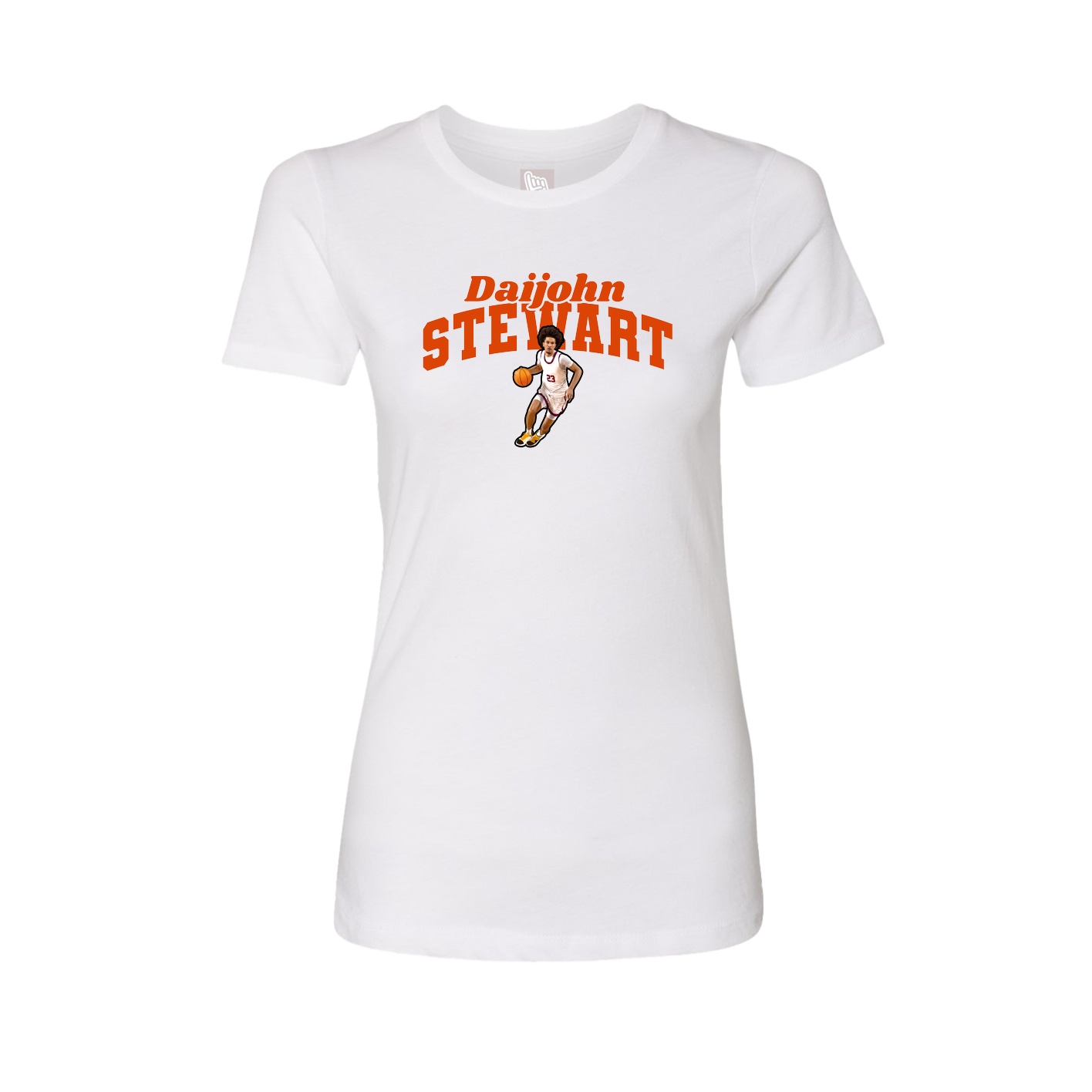 Fitted Women's Tee — Signature Arch in White
