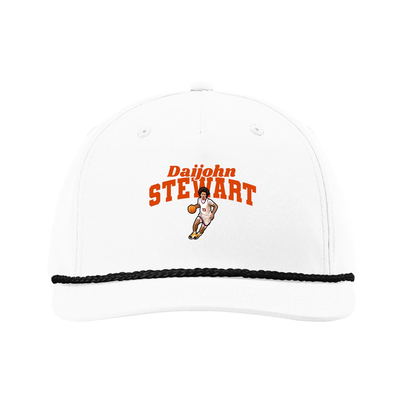 Five-Panel Classic Rope Cap — Signature Arch in White