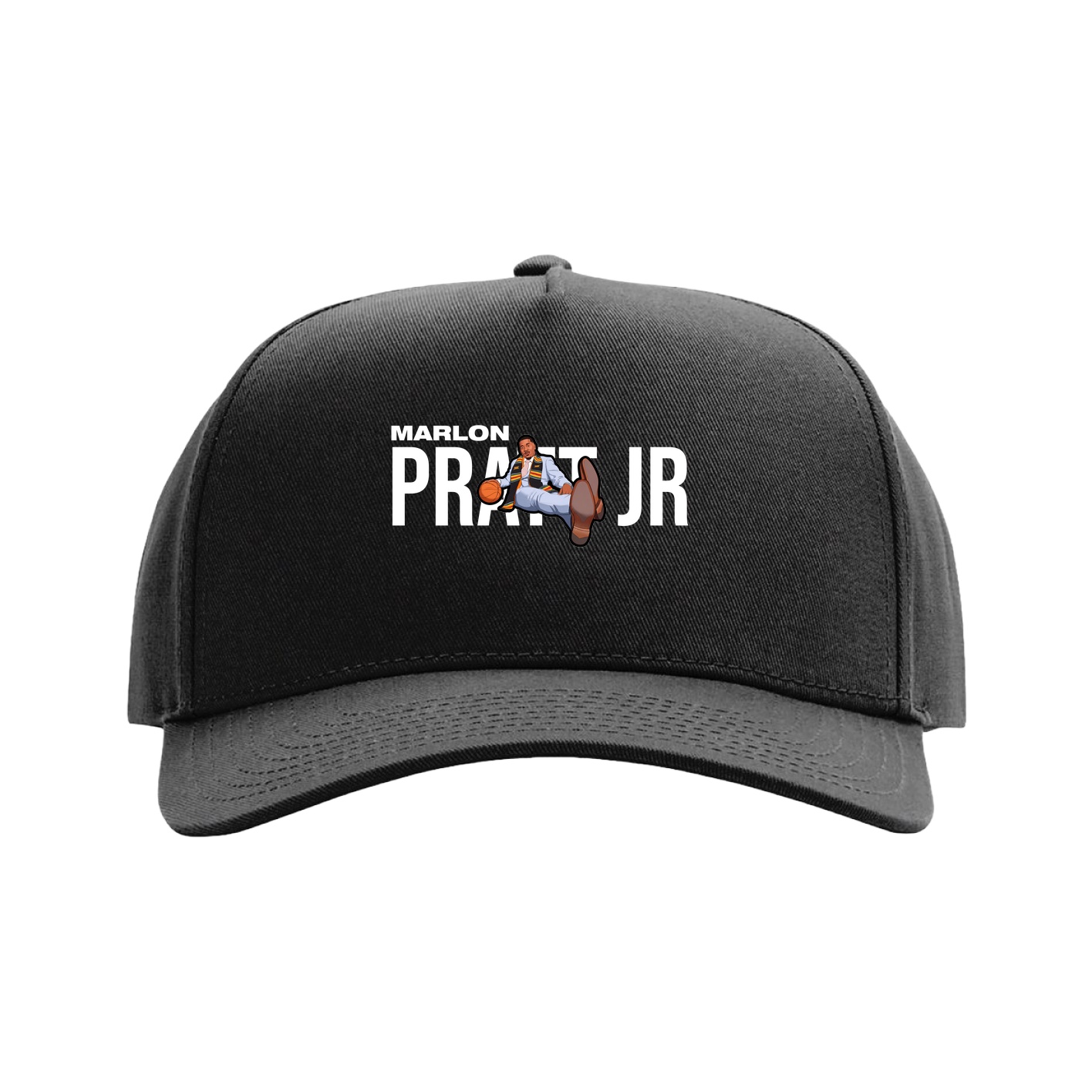 Full Fabric Five-Panel Champ Cap — Player Name in Black