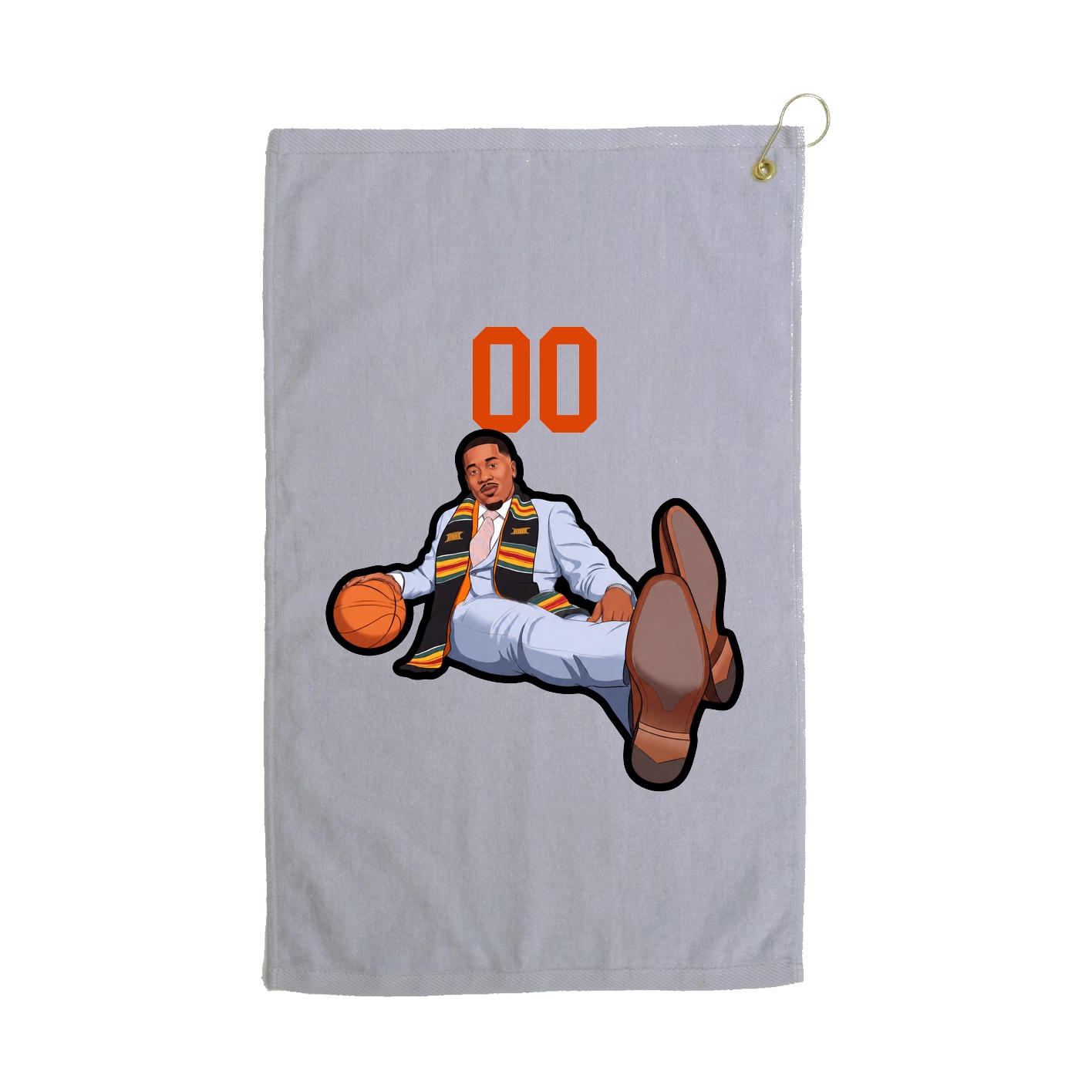 Golf Towel — Number Top in Grey