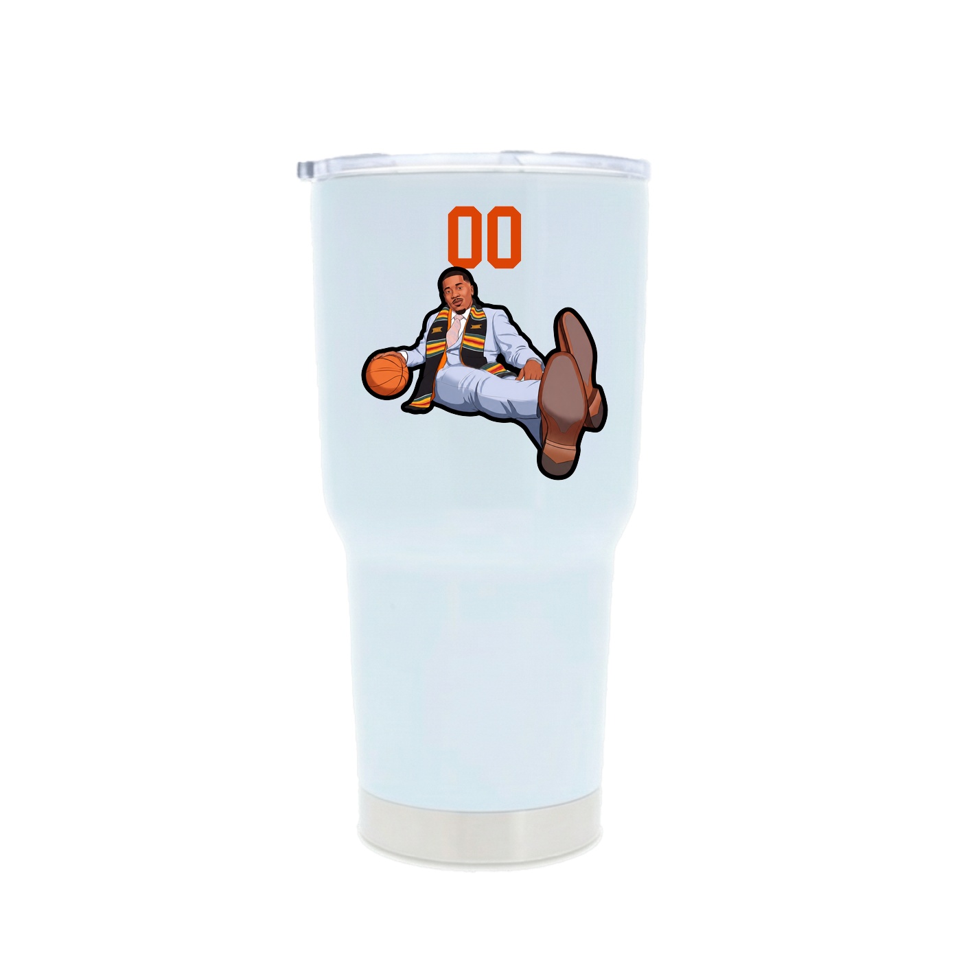 30oz Stainless Steel Tumbler — Number Top in White