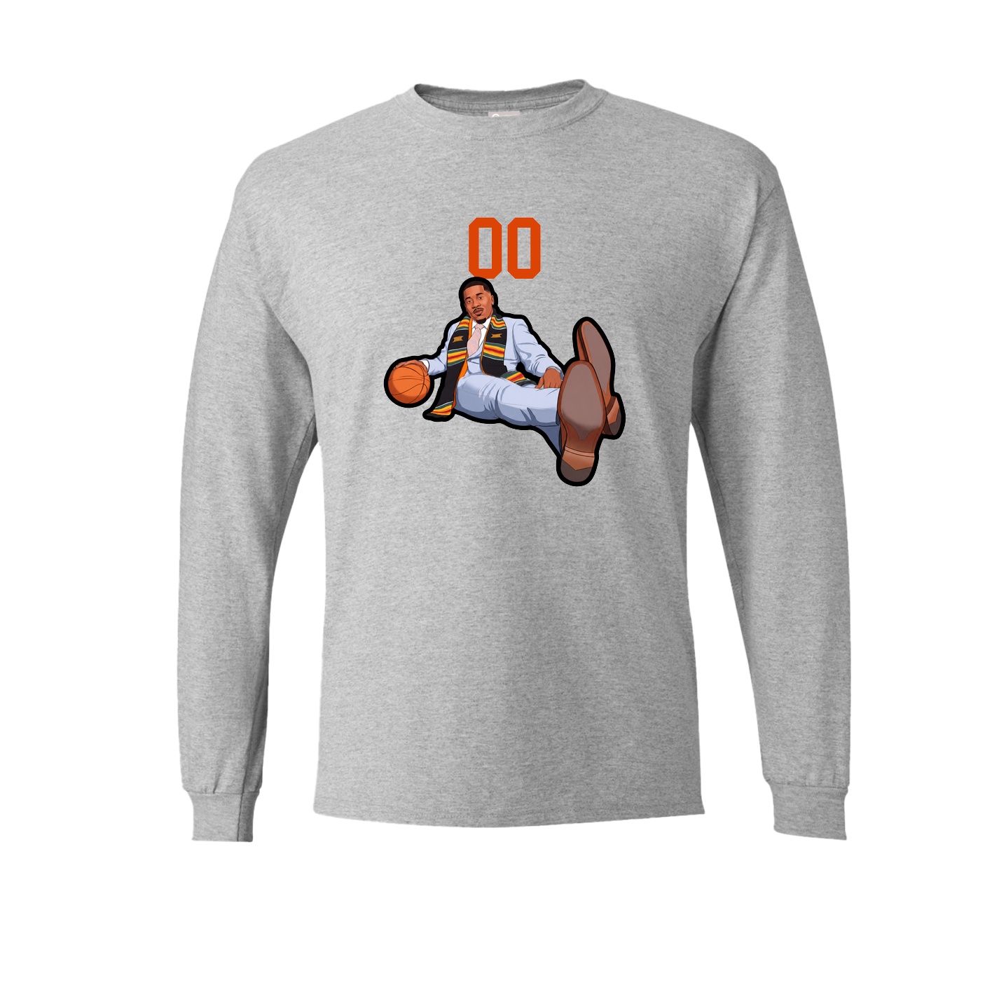 Long Sleeve Tee — Number Top in Grey