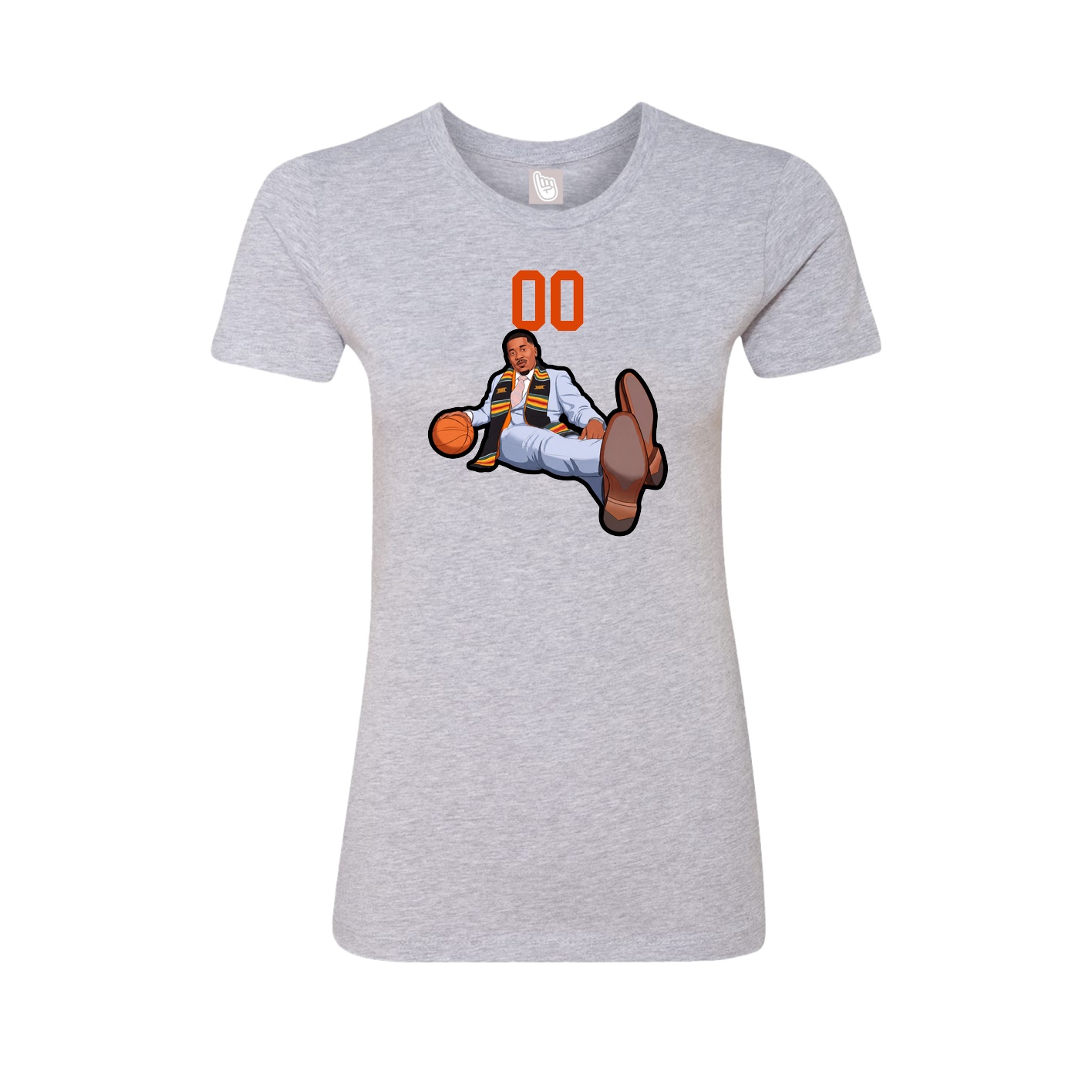 Fitted Women's Tee — Number Top in Grey