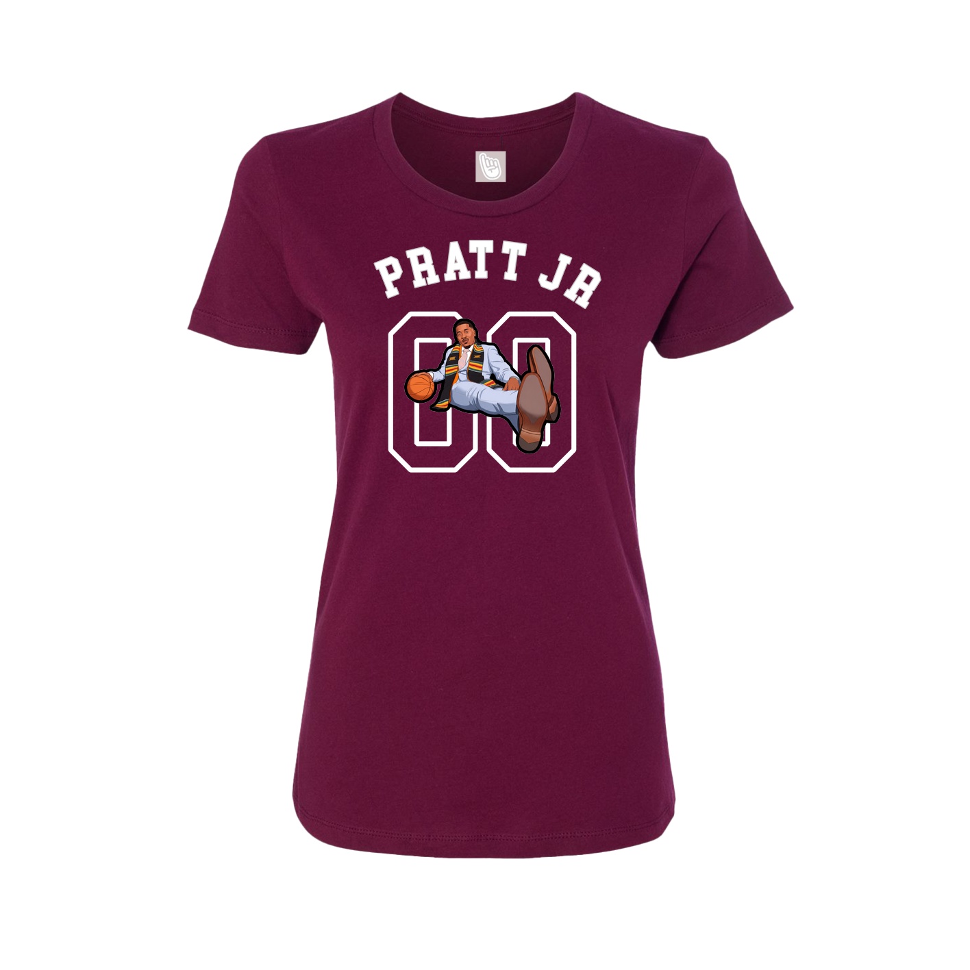 Fitted Women's Tee — Shirsey Arch in Maroon