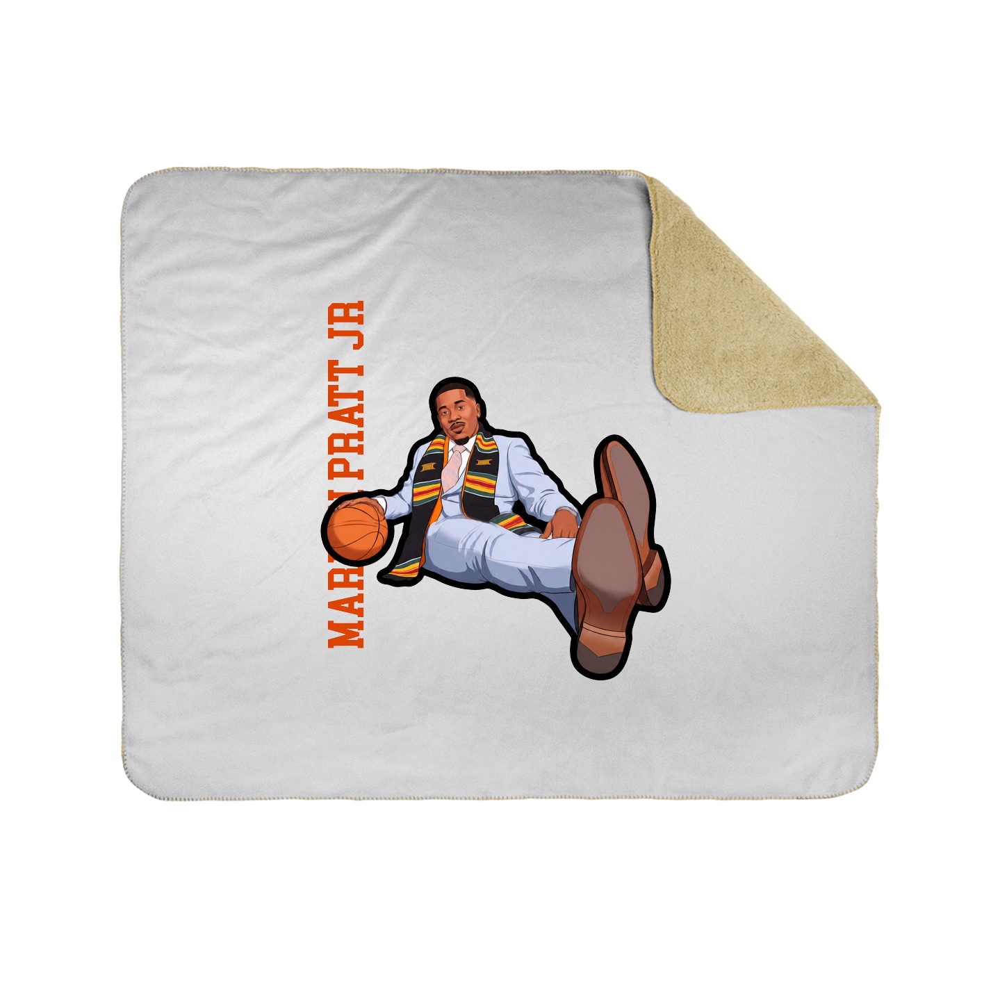 Throw Blanket — Name Vertical in White