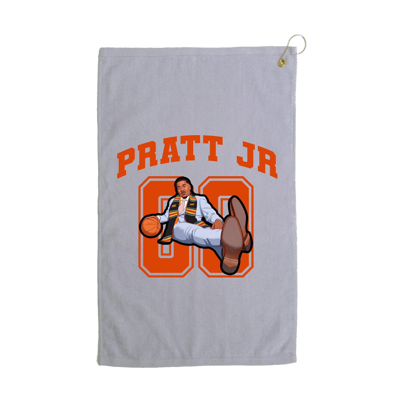 Golf Towel — Number in Grey