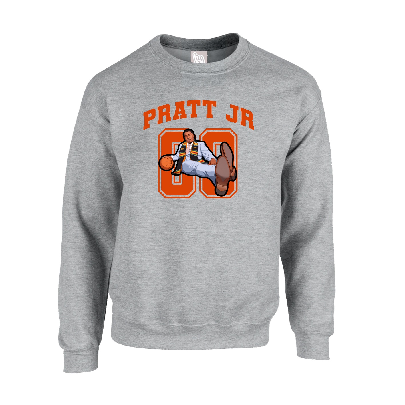 Fleece Crew — Number in Grey