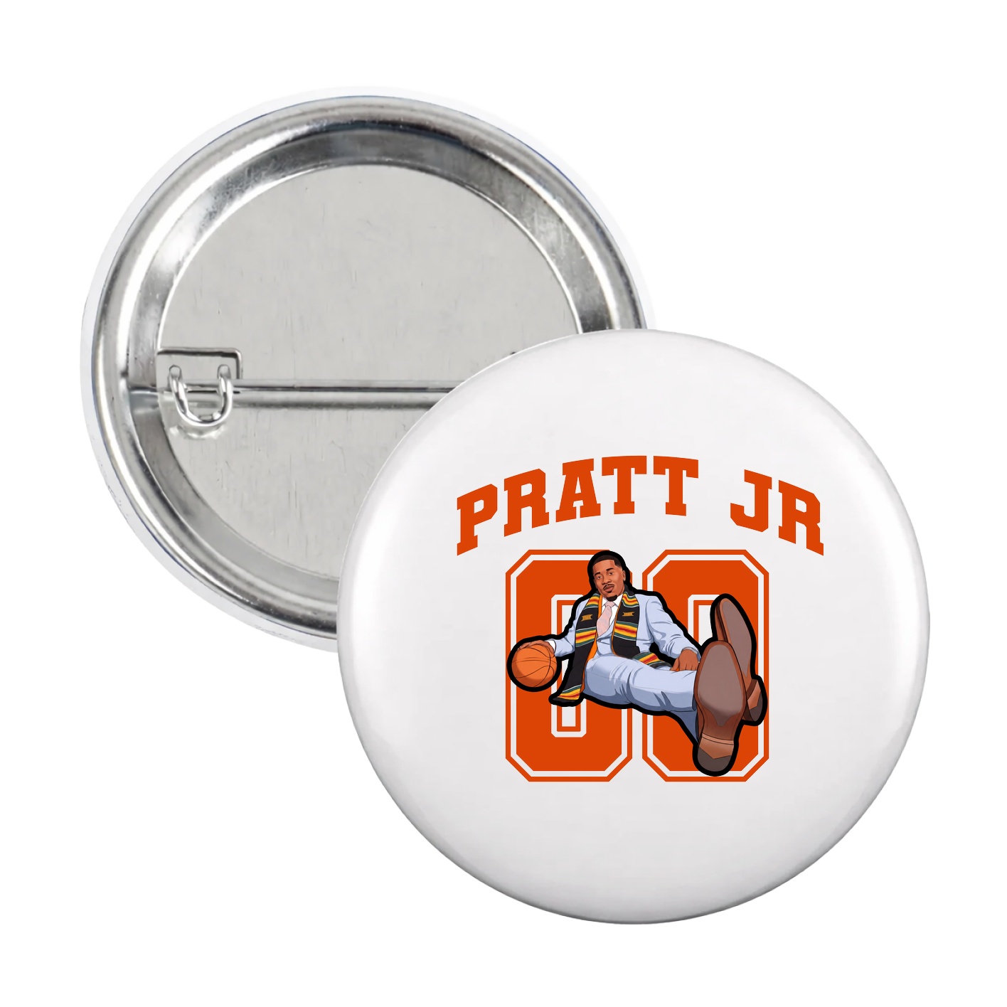 Game Day Button — Number in White