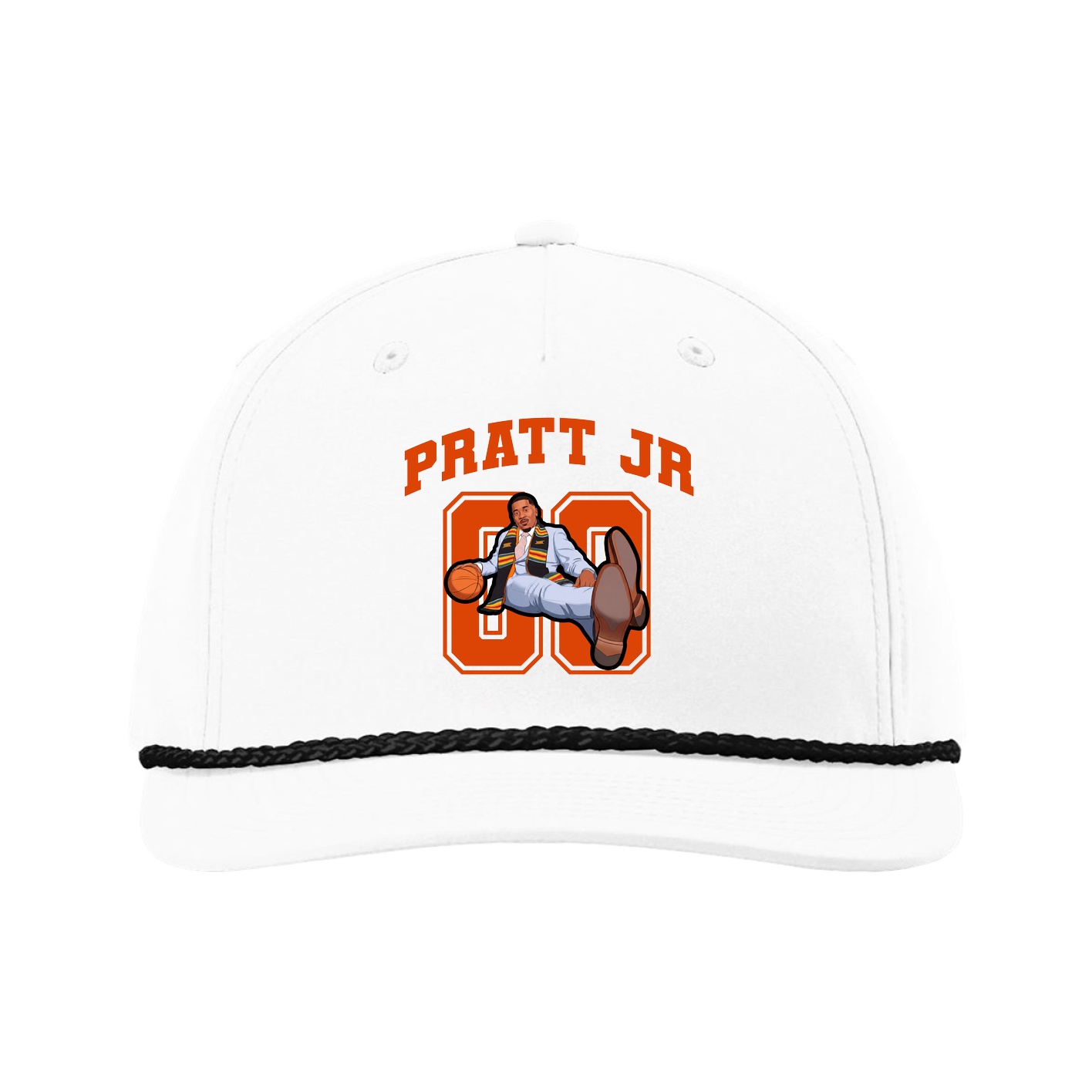 Five-Panel Classic Rope Cap — Number in White