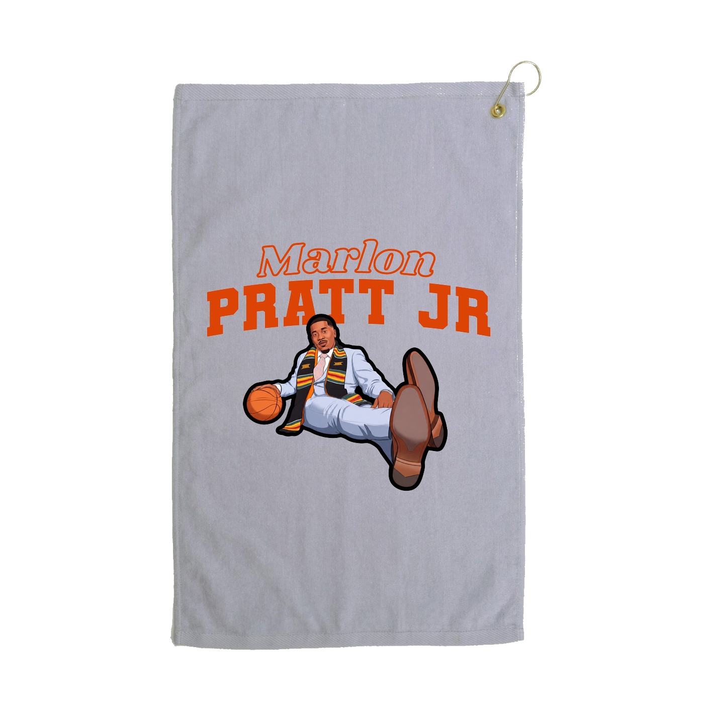 Golf Towel — Name Arch in Grey