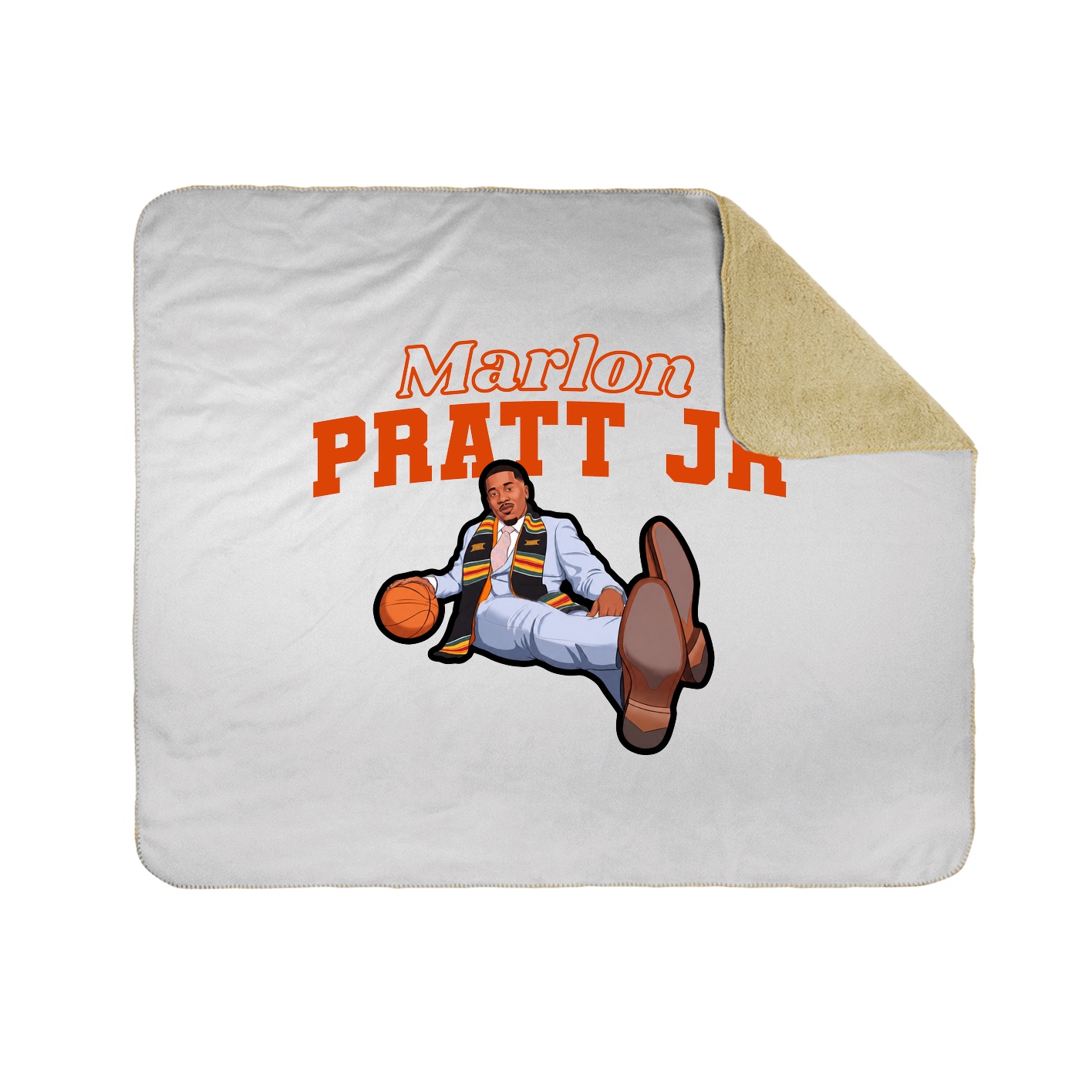 Throw Blanket — Name Arch in White