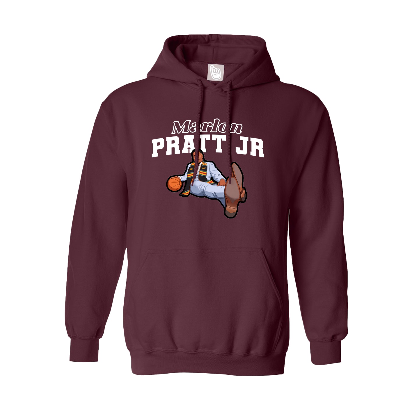 Youth Hoodie — Name Arch in Maroon