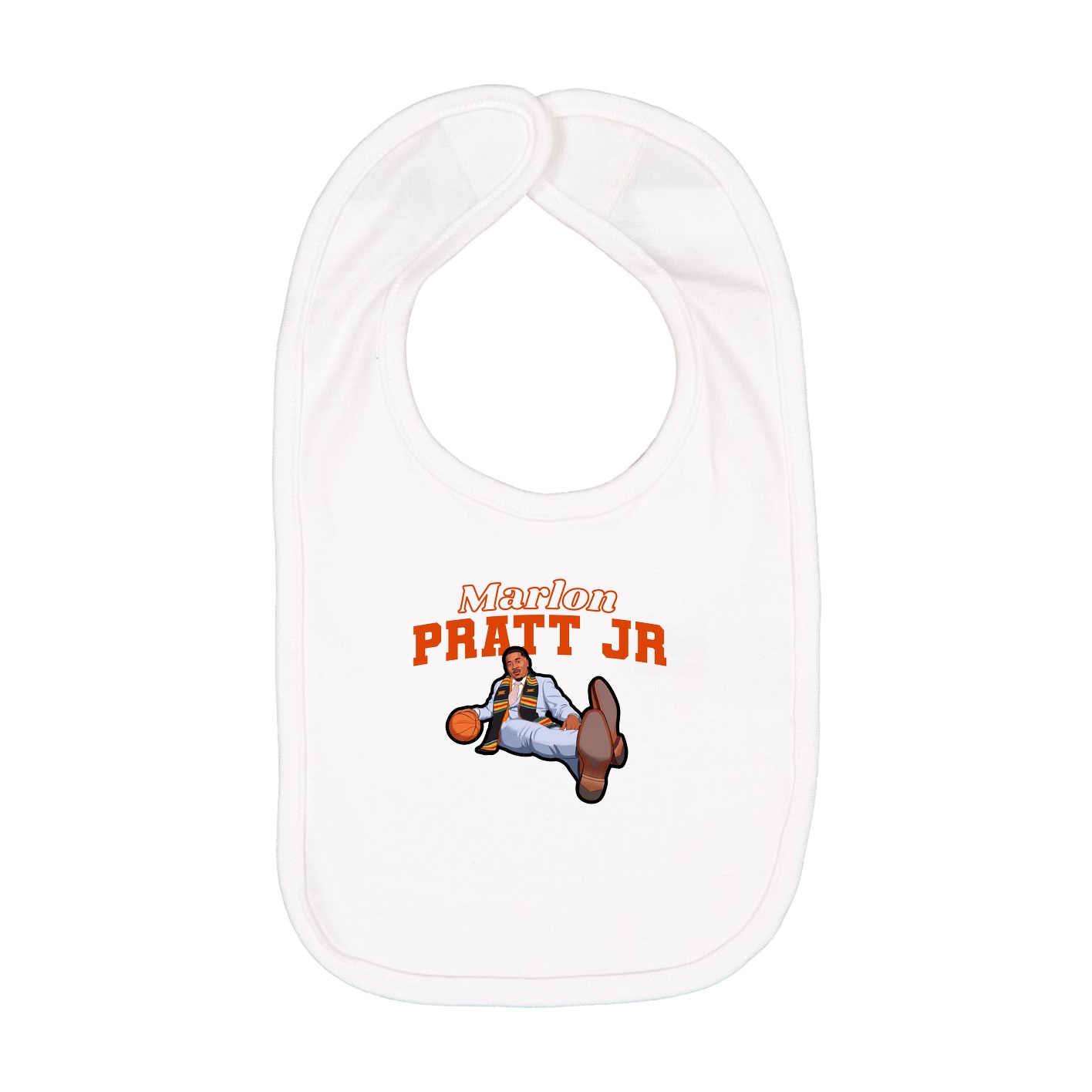 Infant Bib — Name Arch in White