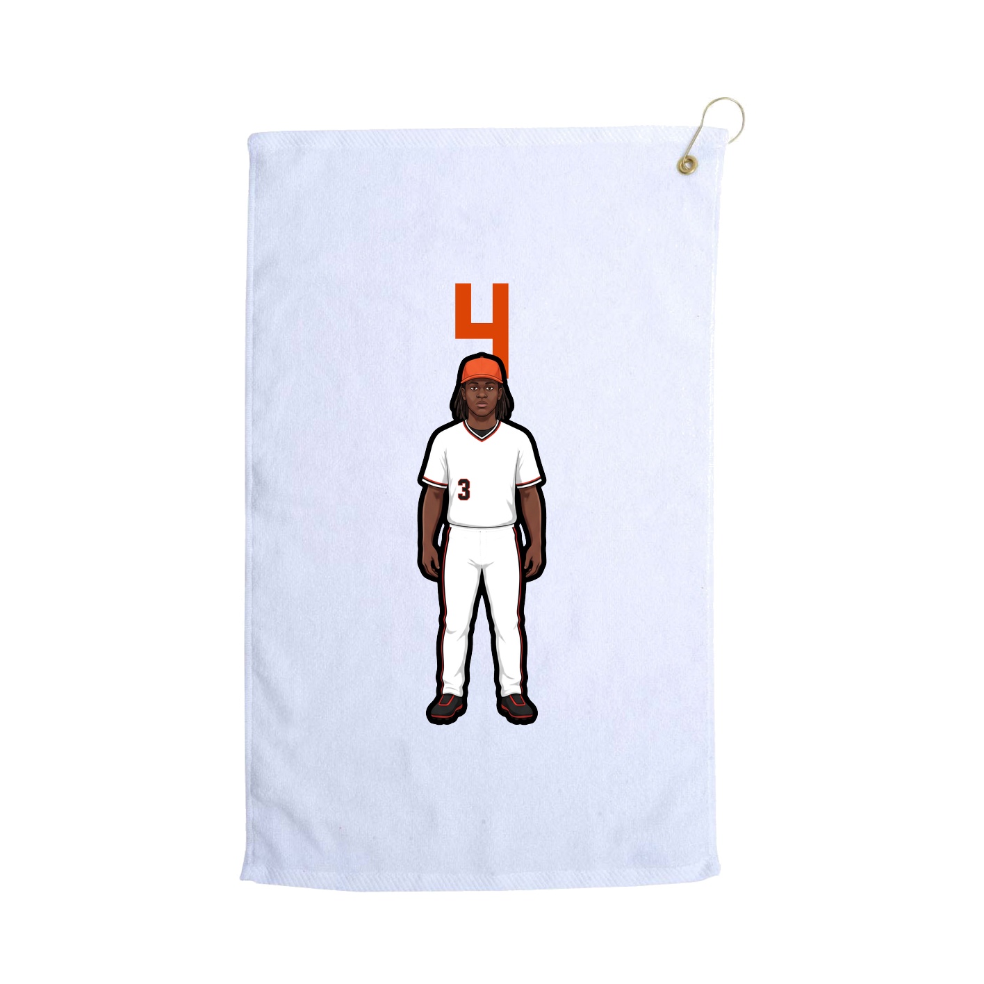 Golf Towel — Number Top in White