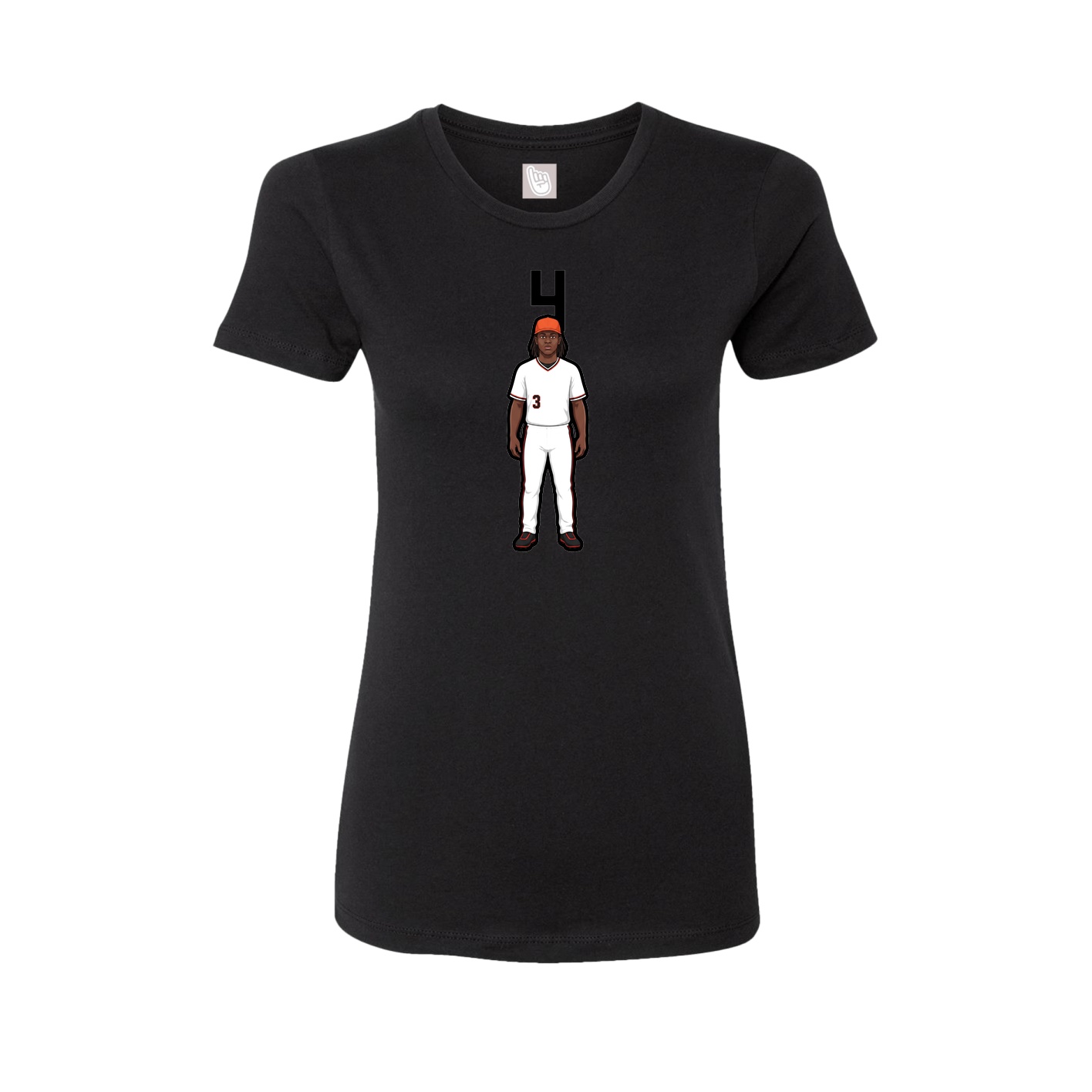 Fitted Women's Tee — Number Top in Black