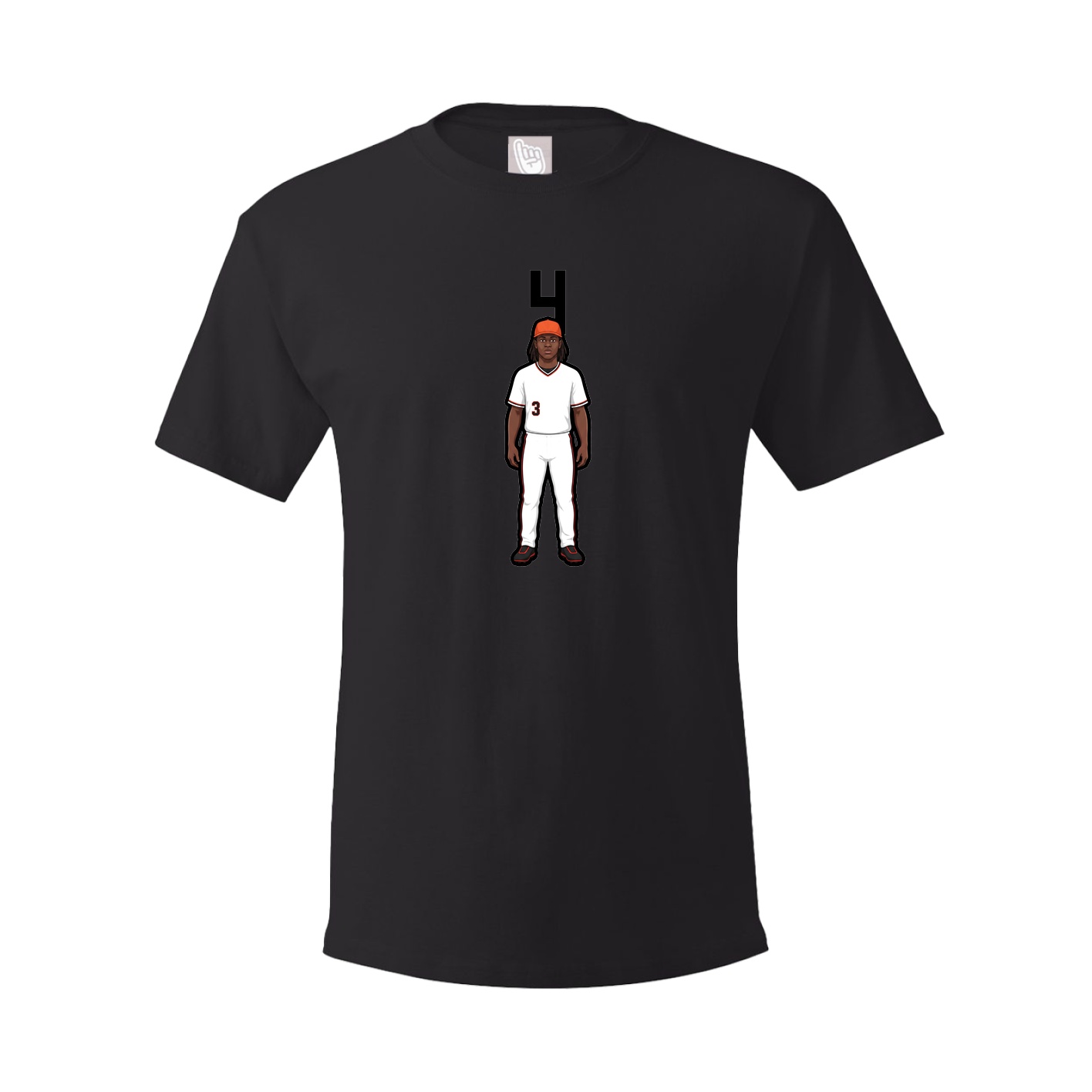Youth Tee — Number Top in Black