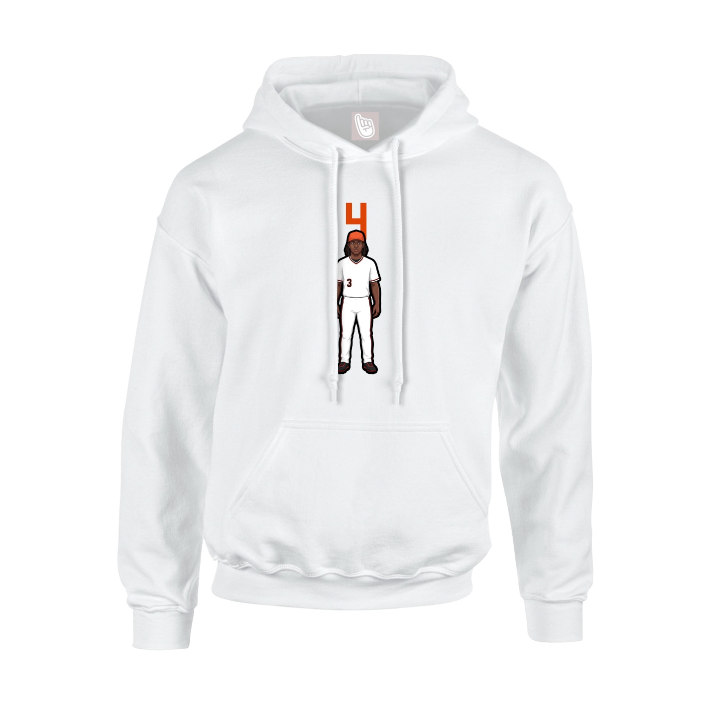 Hoodie — Number Top in White