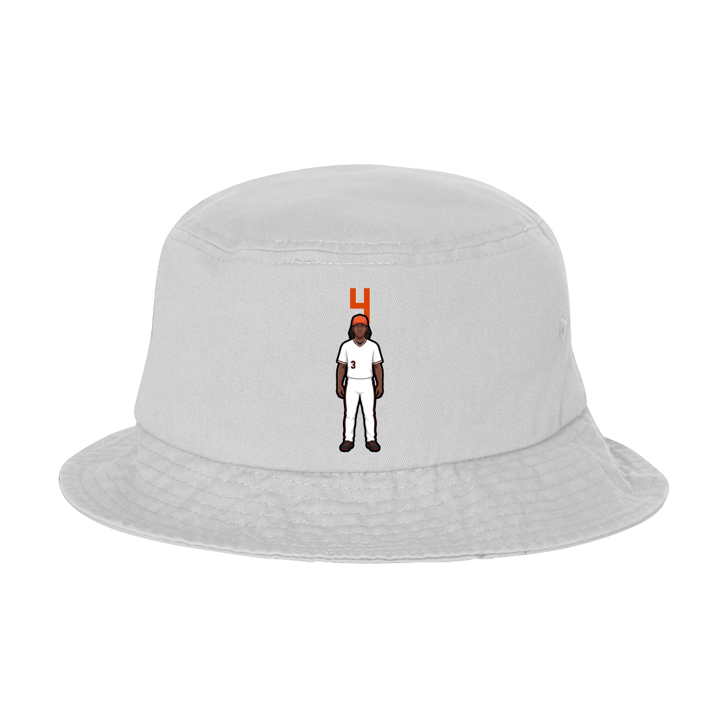 Bucket Cap — Number Top in White