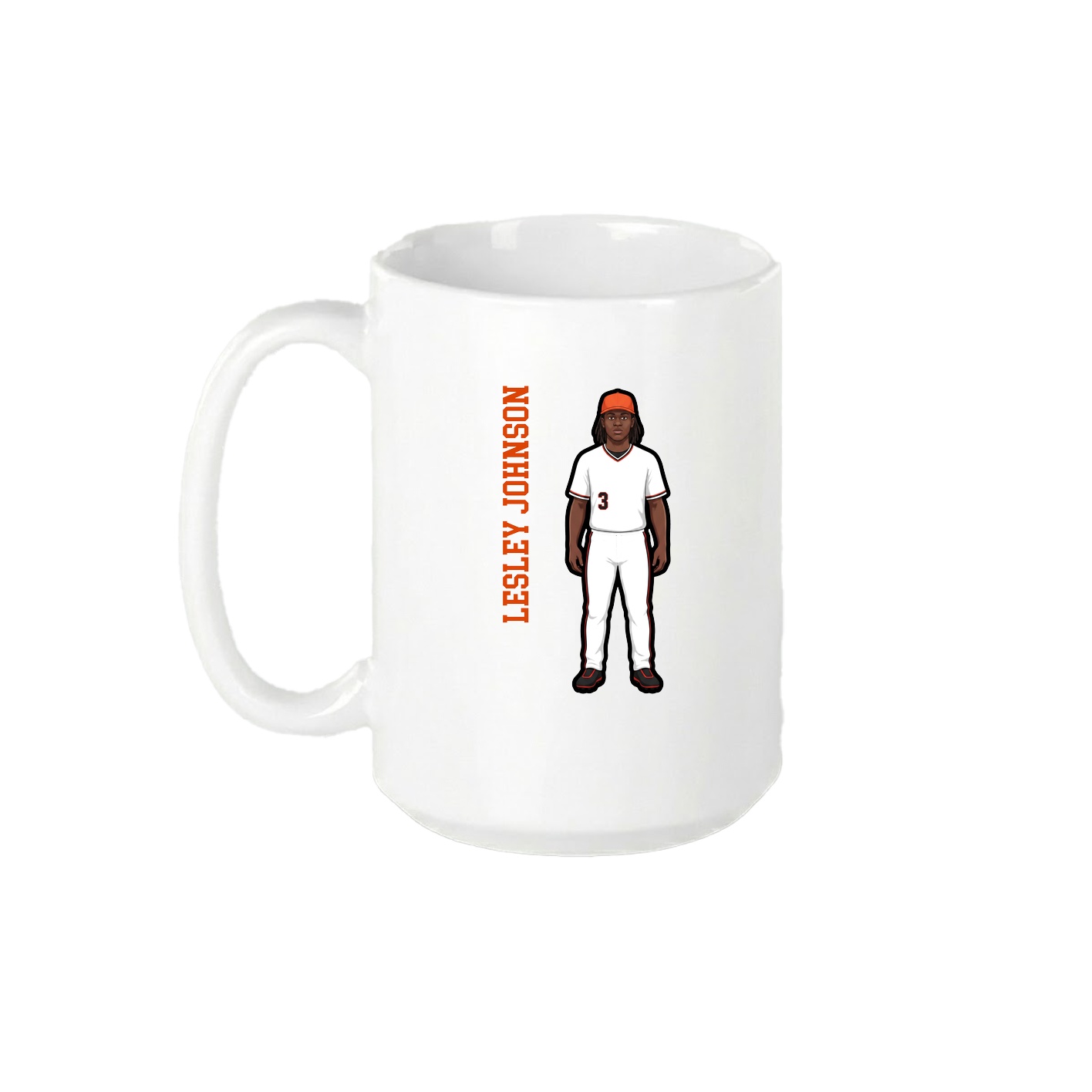 15oz Coffee Mug — Name Vertical in White