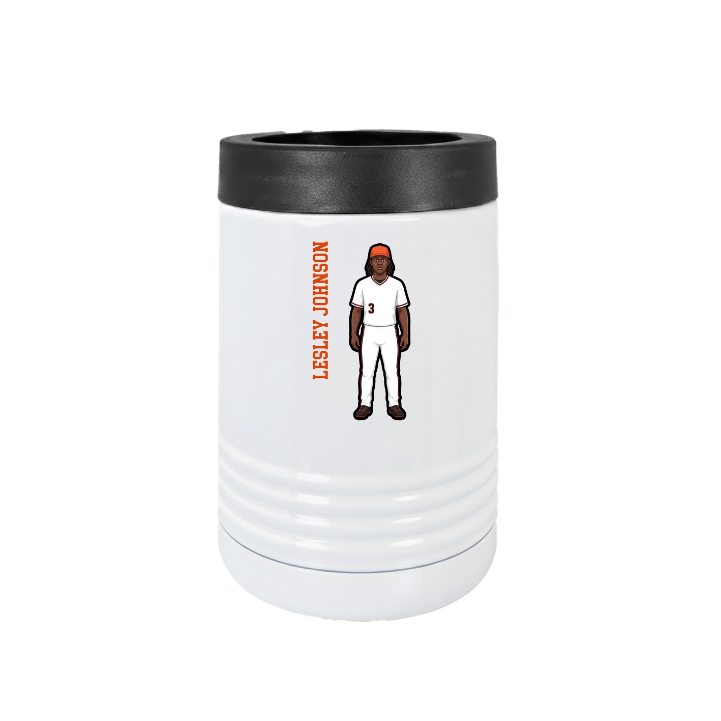 Beverage Holder — Name Vertical in White