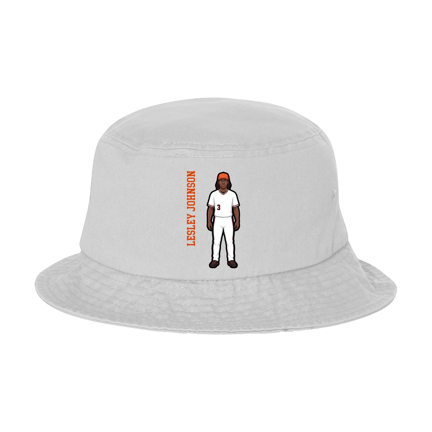 Bucket Cap — Name Vertical in White