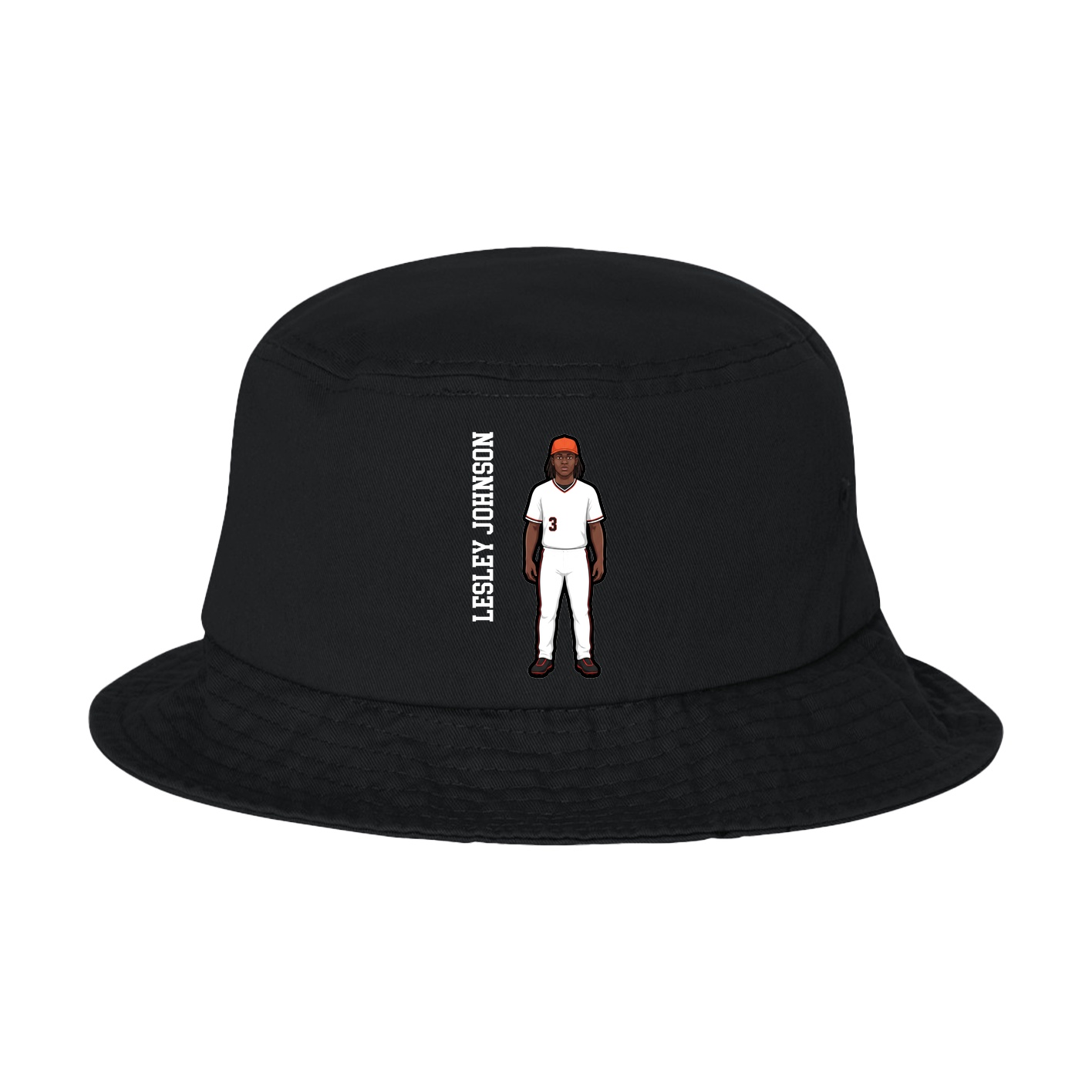 Bucket Cap — Name Vertical in Black