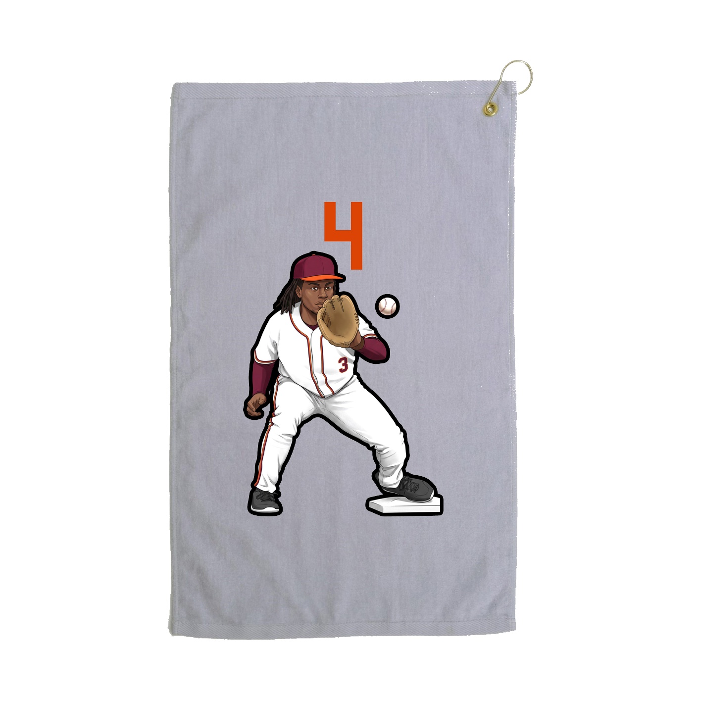 Golf Towel — Number Top in Grey