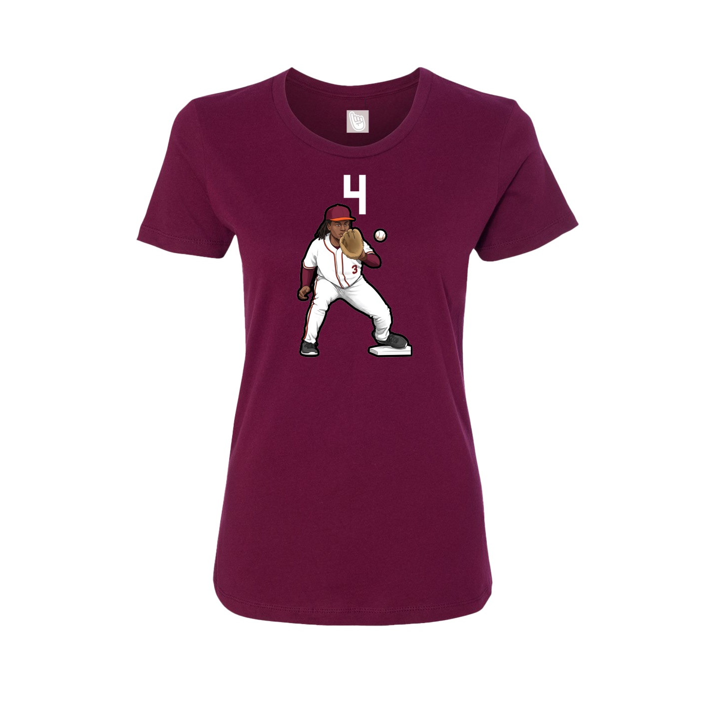 Womens Tee — Number Top in Maroon